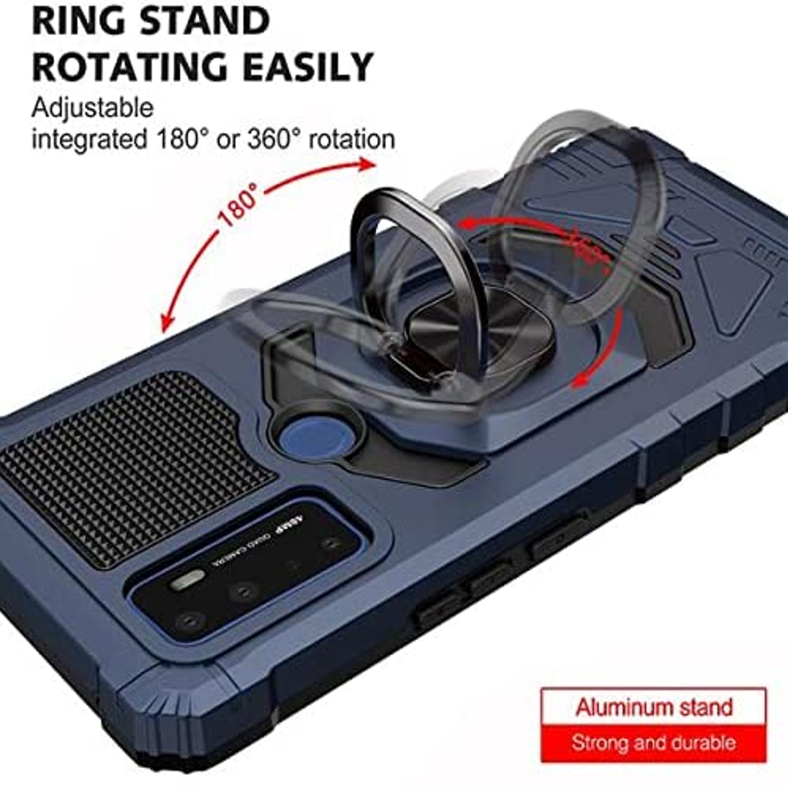 For T-Mobile Revvl 6 Pro 5G /6 5G Hybrid Car Mount 360° Ring Stand Case Cover - Picture 27 of 55