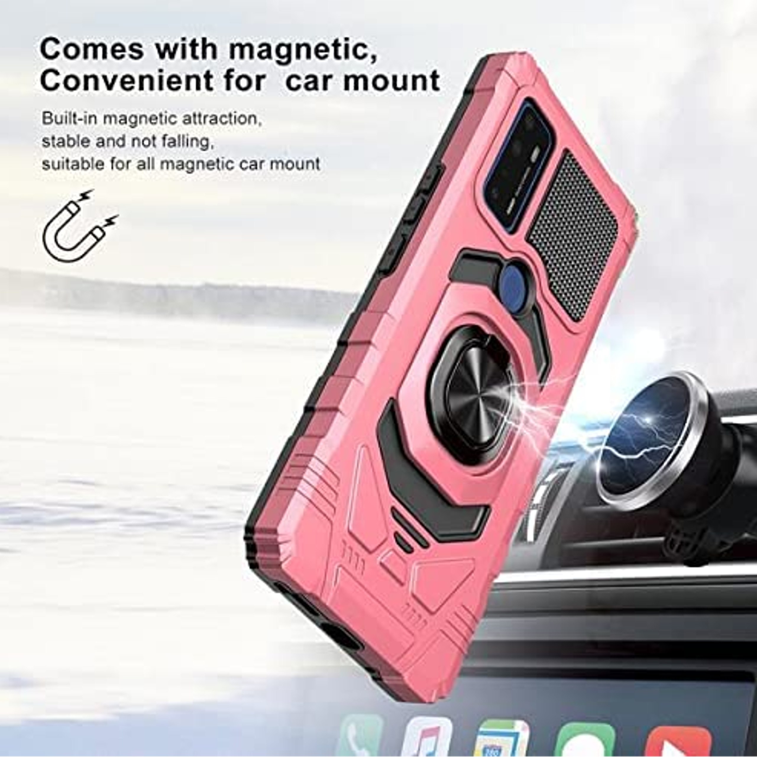 For T-Mobile Revvl 6 Pro 5G /6 5G Hybrid Car Mount 360° Ring Stand Case Cover - Picture 46 of 55
