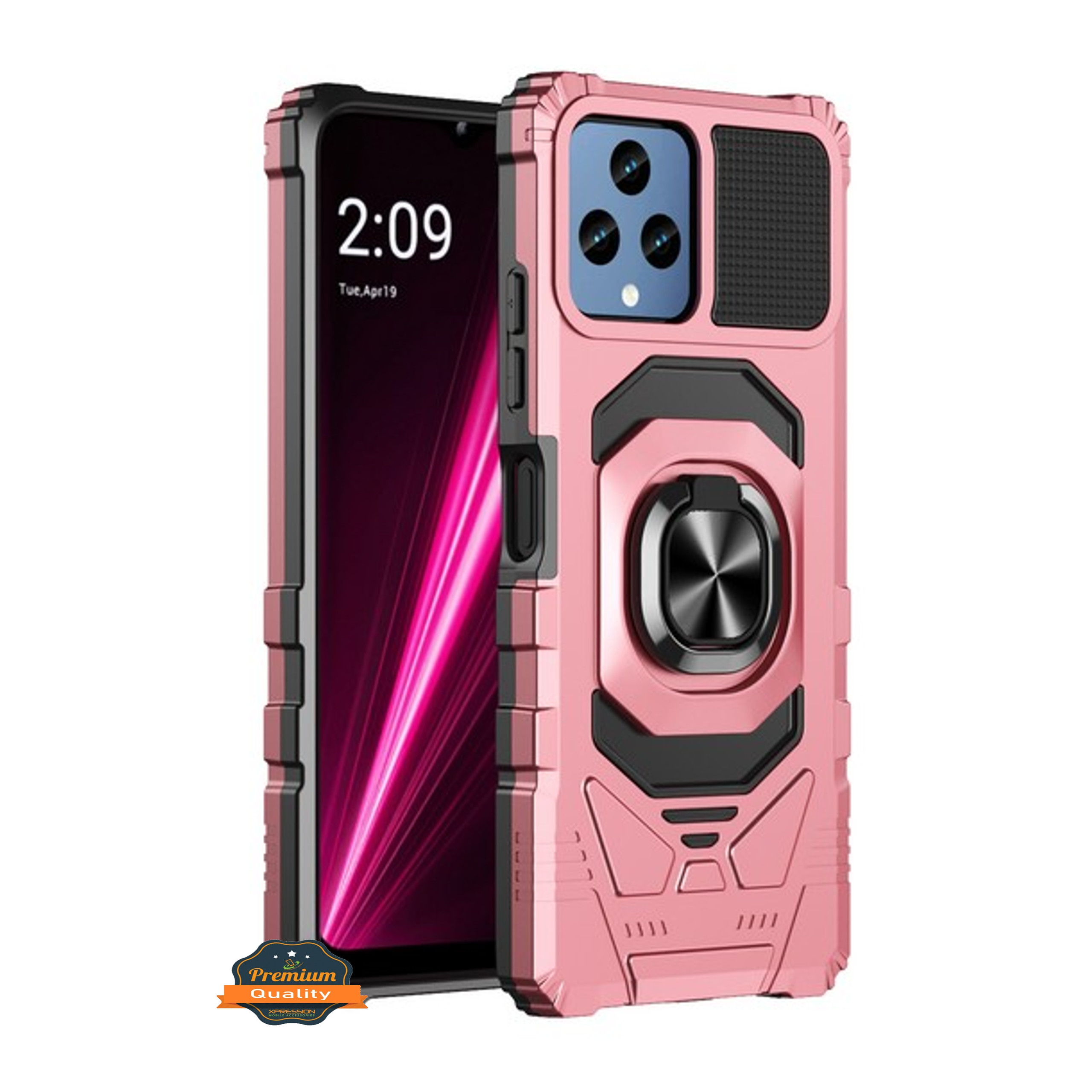 For T-Mobile Revvl 6 Pro 5G /6 5G Hybrid Car Mount 360° Ring Stand Case Cover - Picture 38 of 55