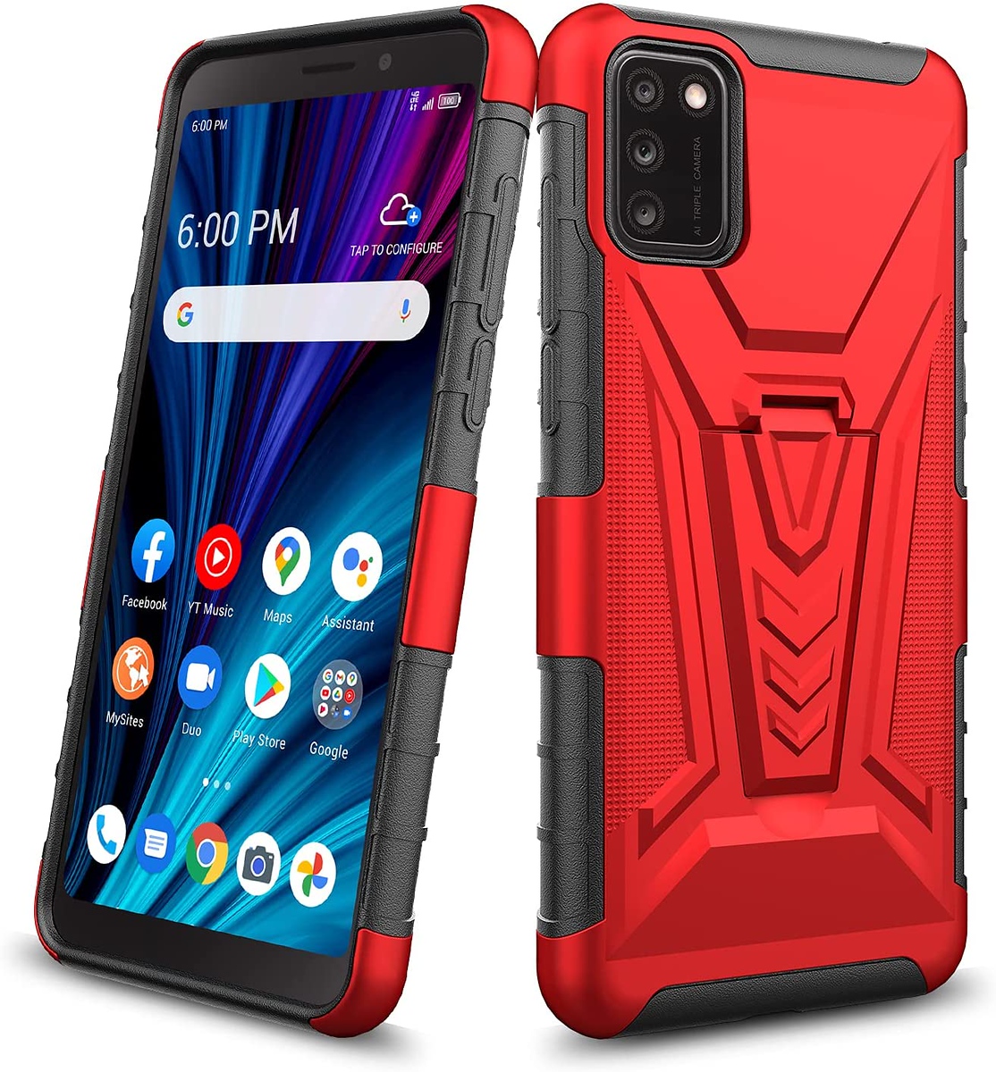 Funda protectora con clip de cinturón giratorio 3 en 1 para TCL A3X /A600DL - Imagen 34 de 36