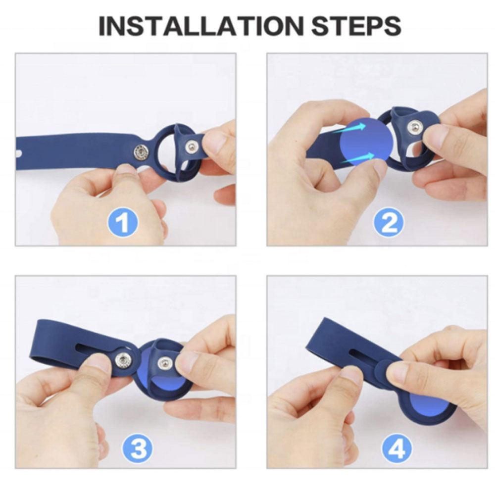 Silicone Soft Rubber TPU Loop Keychain Holder Strap Compatible with Apple AirTag - Picture 31 of 65