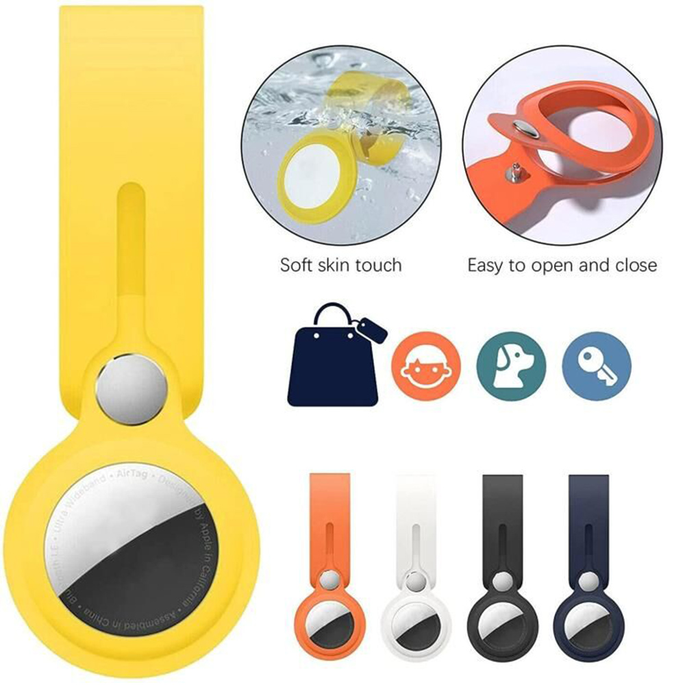 Silicone Soft Rubber TPU Loop Keychain Holder Strap Compatible with Apple AirTag - Picture 57 of 65