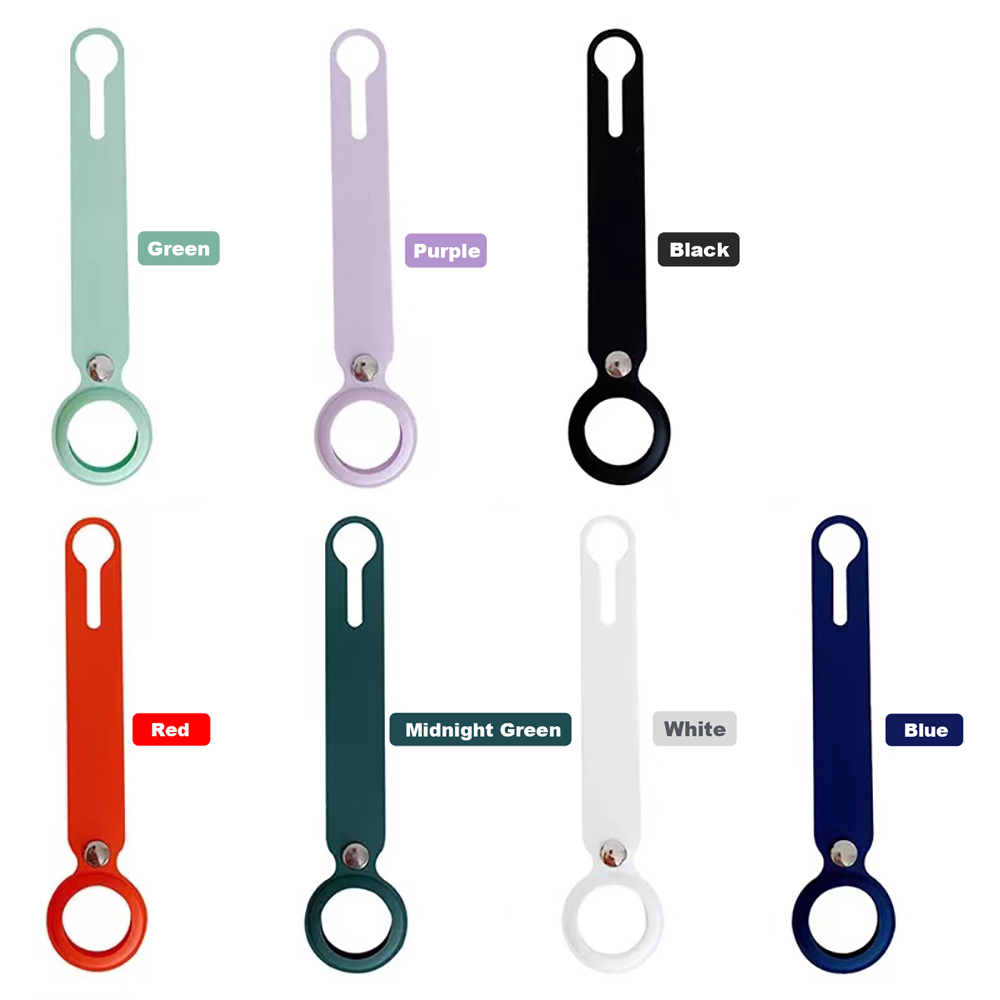 Silicone Soft Rubber TPU Loop Keychain Holder Strap Compatible with Apple AirTag - Picture 51 of 65