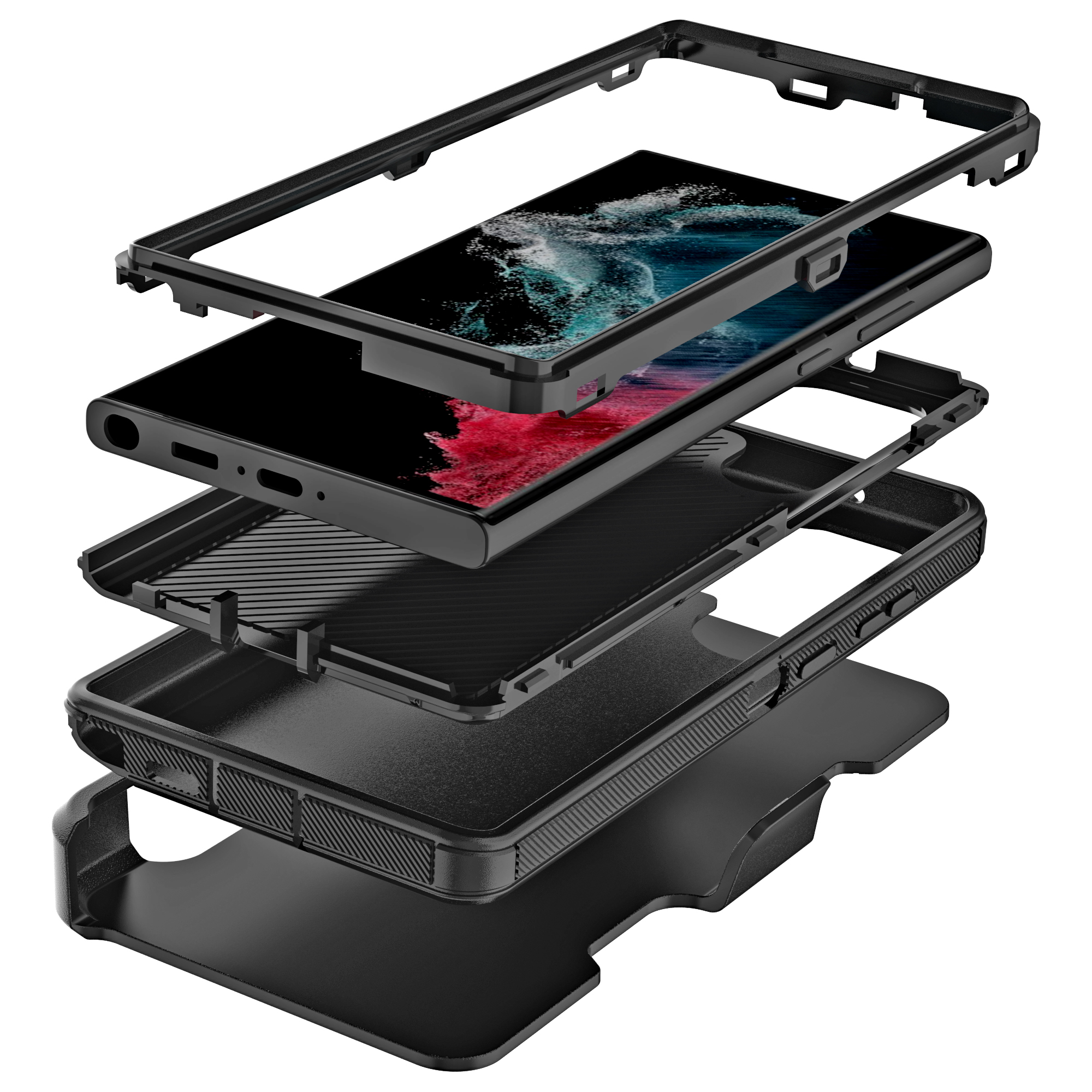 For Samsung Galaxy S23 /Plus /Ultra Heavy Duty 2in1 Hybrid Holster Case Cover - Picture 30 of 36