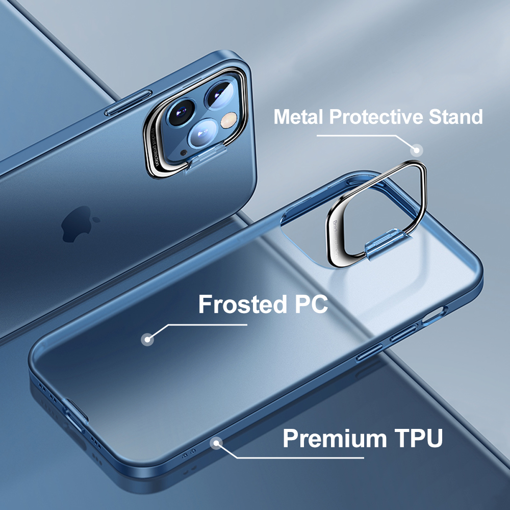 For Apple iPhone 13 /Pro Max Mini Hybrid Invisible Metal Stand Matte Case Cover - Picture 28 of 33