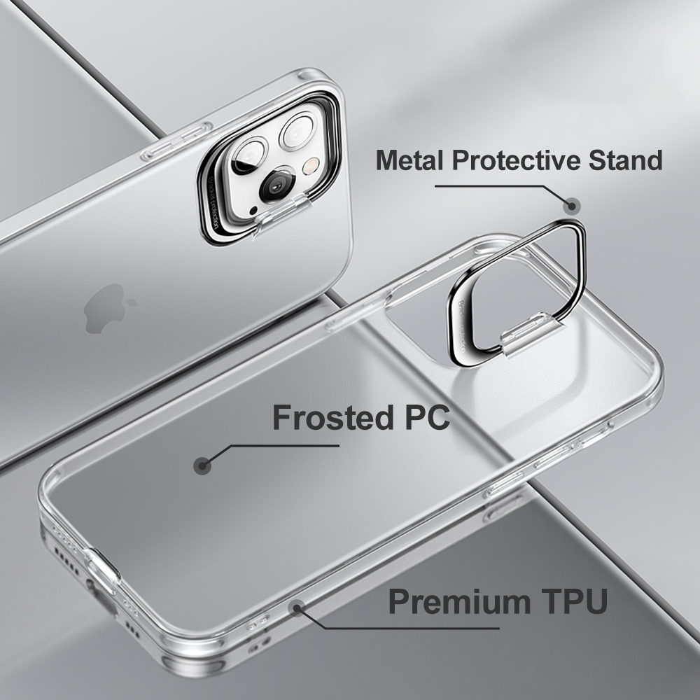 For Apple iPhone 13 /Pro Max Mini Hybrid Invisible Metal Stand Matte Case Cover - Picture 12 of 33