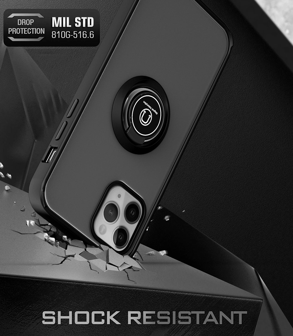 For Apple iPhone 13 /Pro Max Mini Hybrid Frosted Ring Holder Stand Case Cover - Picture 9 of 25