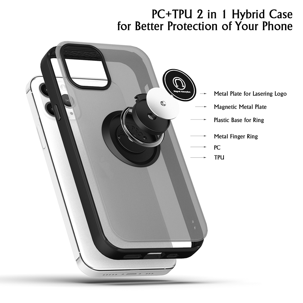 For Apple iPhone 13 /Pro Max Mini Hybrid Frosted Ring Holder Stand Case Cover - Picture 11 of 25