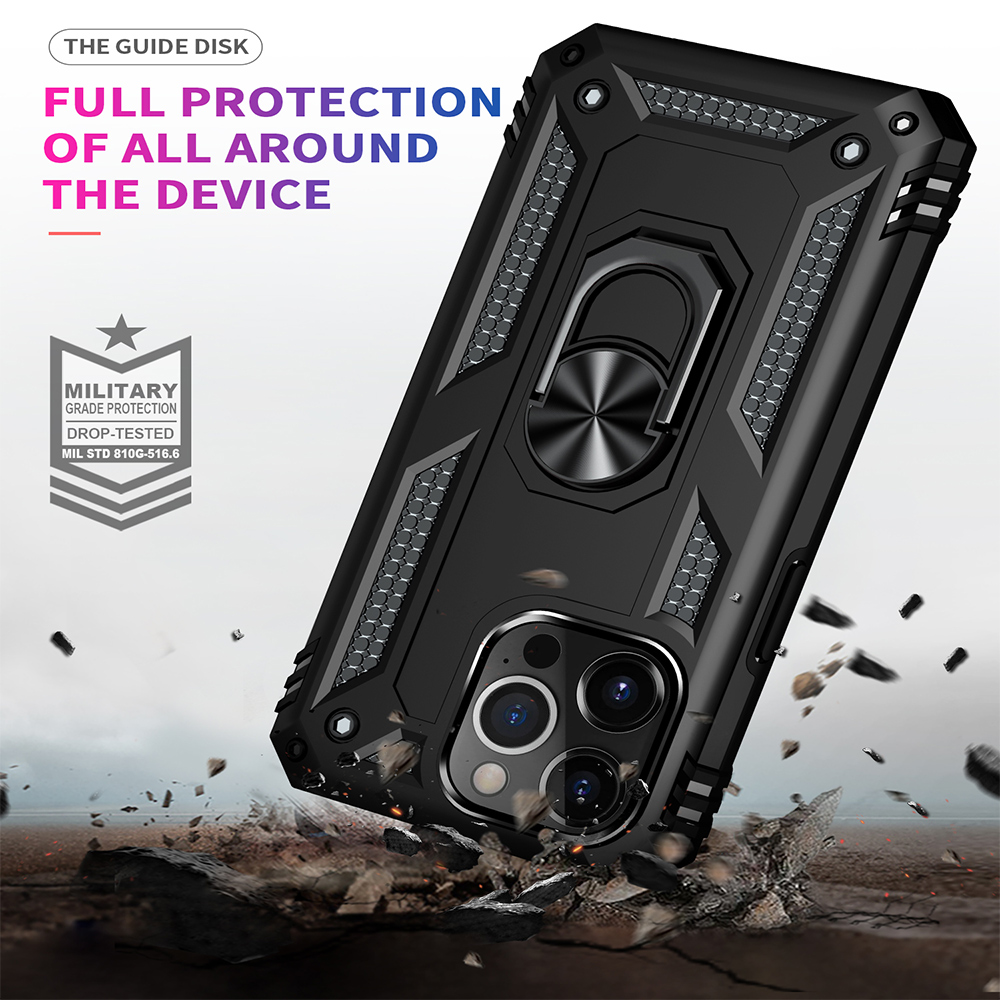 Für Apple iPhone 14 / Pro Max Robuste Armor Hybrid mit Ring Ständer Hülle Cover - Bild 19 von 44