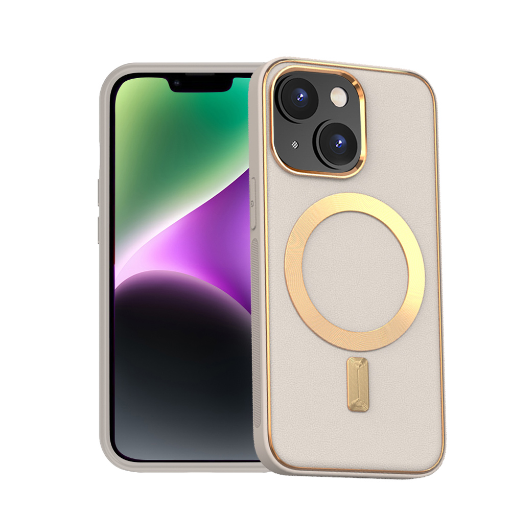 For iPhone 14 /Plus Pro Max Leather MagSafe Compatible Gold Hybrid Case Cover - Picture 22 of 32