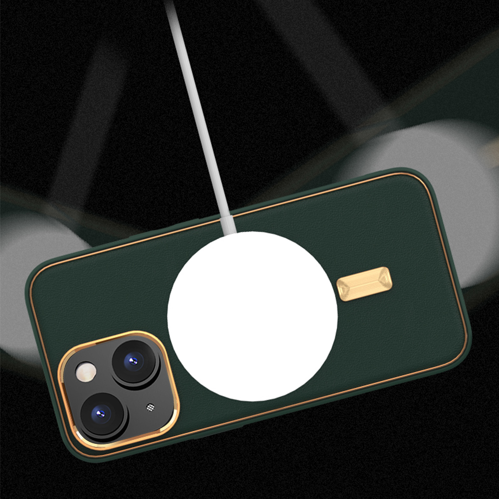 For iPhone 14 /Plus Pro Max Leather MagSafe Compatible Gold Hybrid Case Cover - Picture 25 of 32