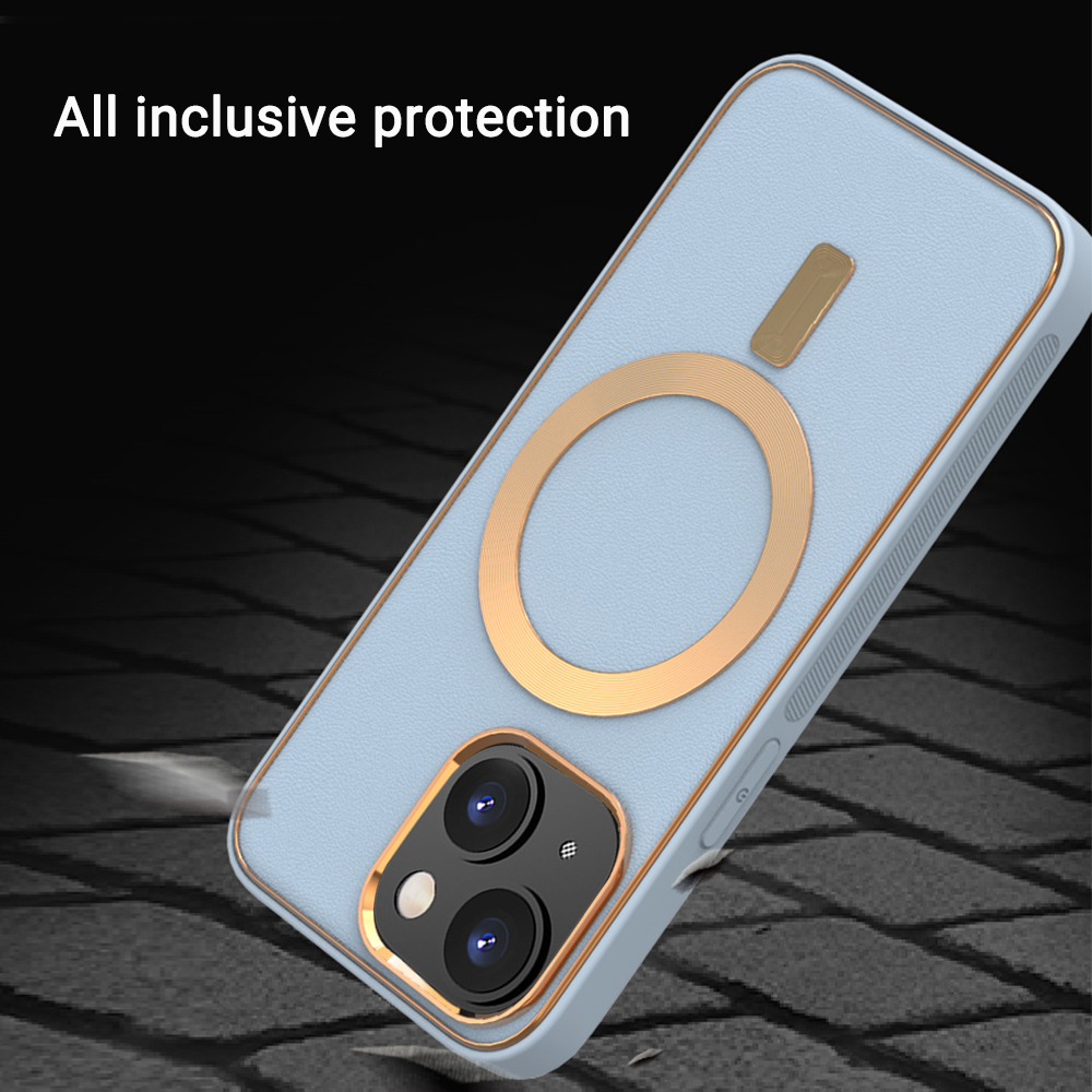 For iPhone 14 /Plus Pro Max Leather MagSafe Compatible Gold Hybrid Case Cover - Picture 26 of 32