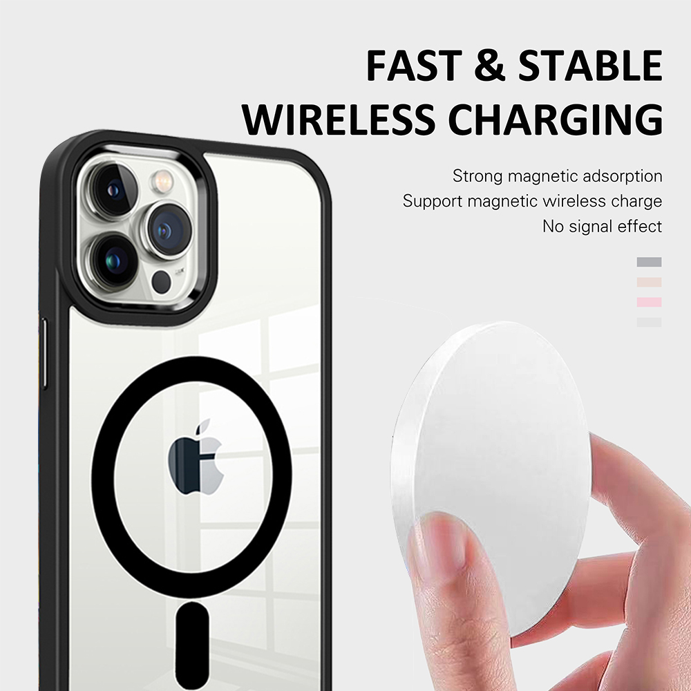 For iPhone 14 /Plus Pro Max Clear Magnet Case Compatible w/ MagSafe Hybrid Cover - Picture 28 of 40