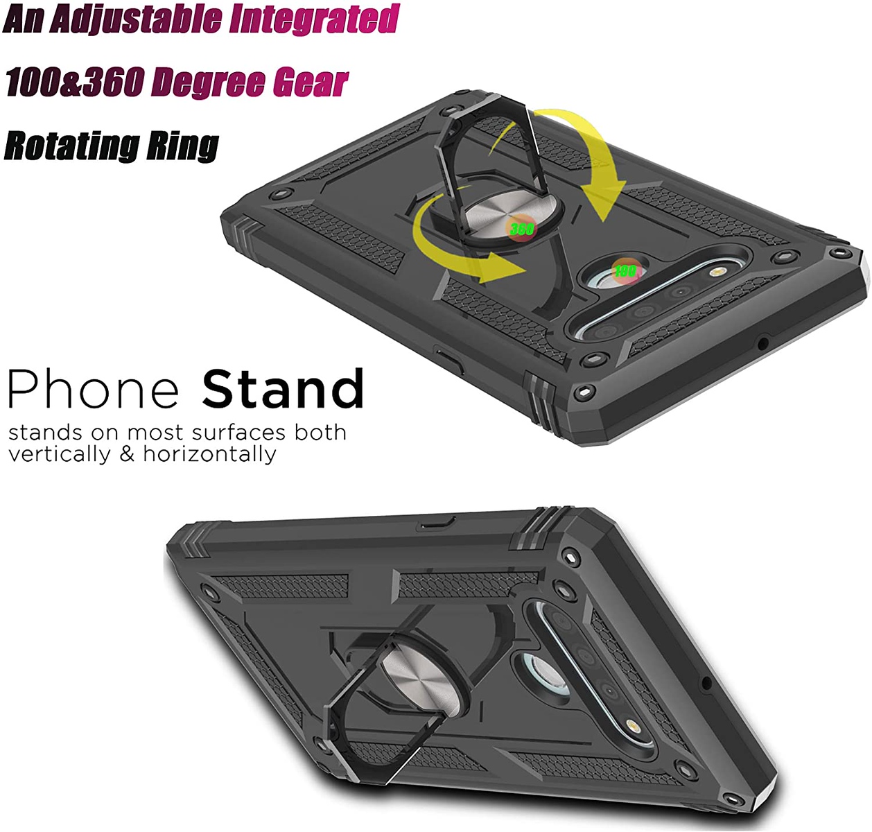 Para LG K22 5G, LG K32 5G Estuche Magnético Anillo Soporte Híbrido Resistente Cubierta - Imagen 20 de 40