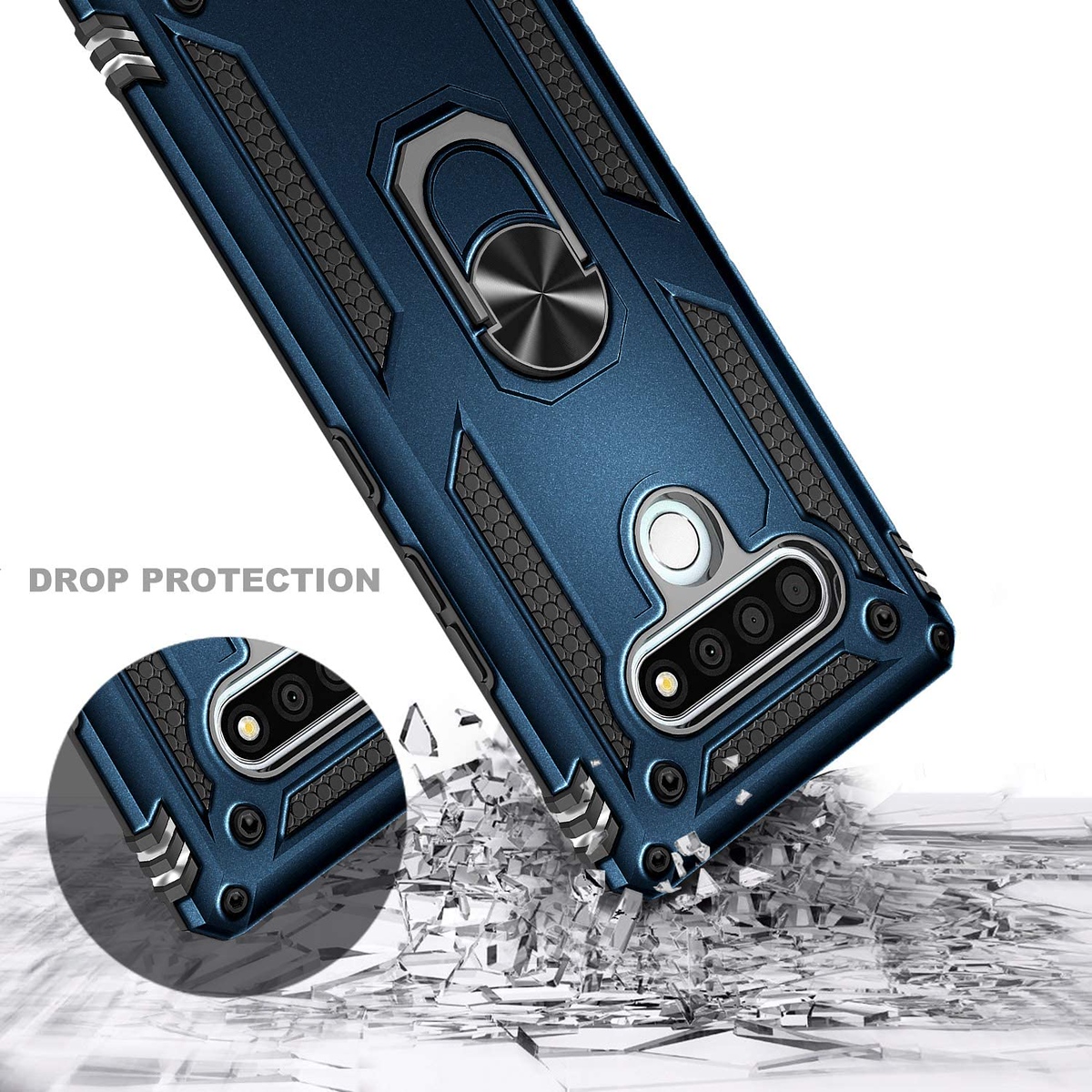 Para LG K22 5G, LG K32 5G Estuche Magnético Anillo Soporte Híbrido Resistente Cubierta - Imagen 26 de 40