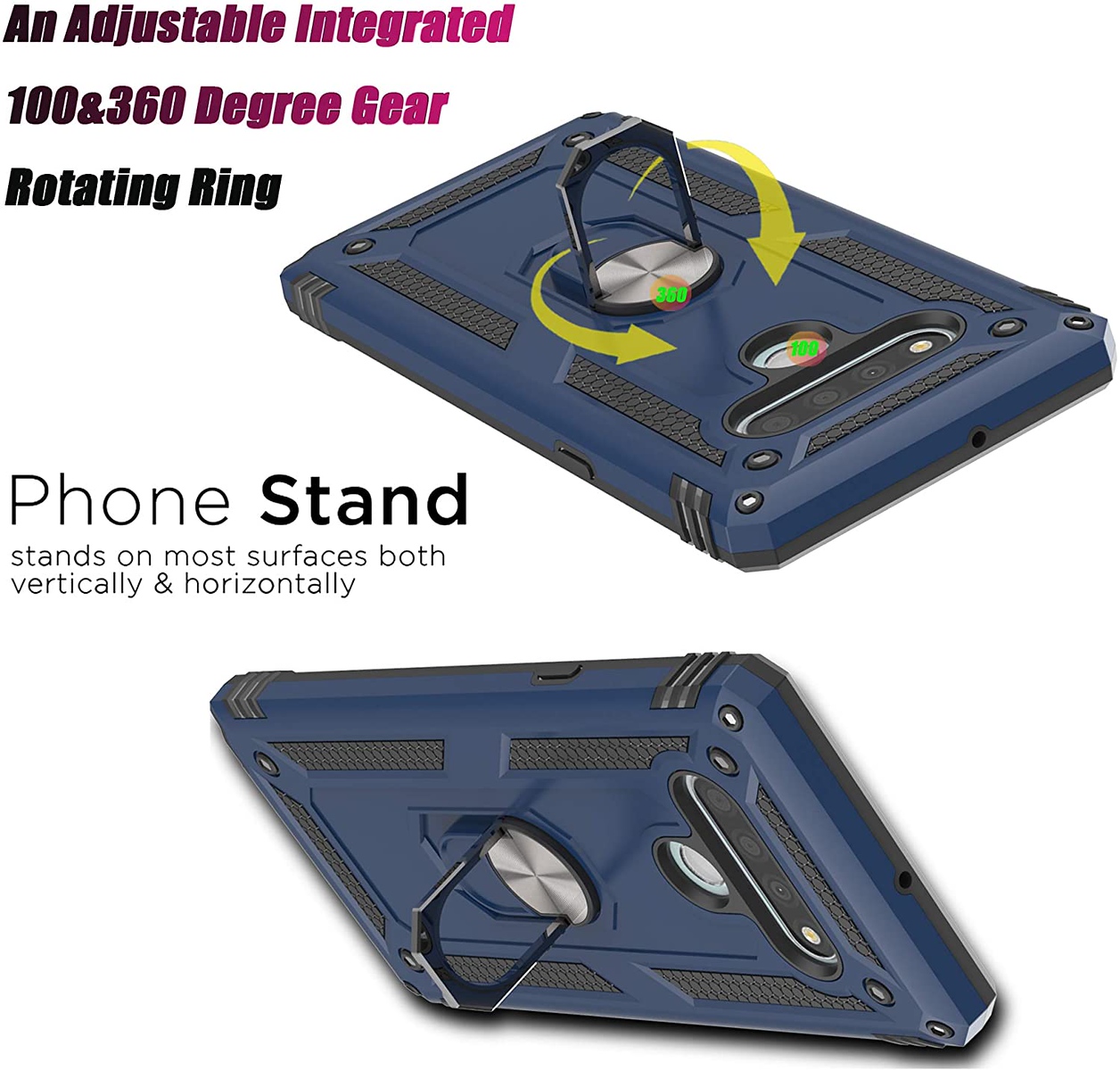 Para LG K22 5G, LG K32 5G Estuche Magnético Anillo Soporte Híbrido Resistente Cubierta - Imagen 29 de 40