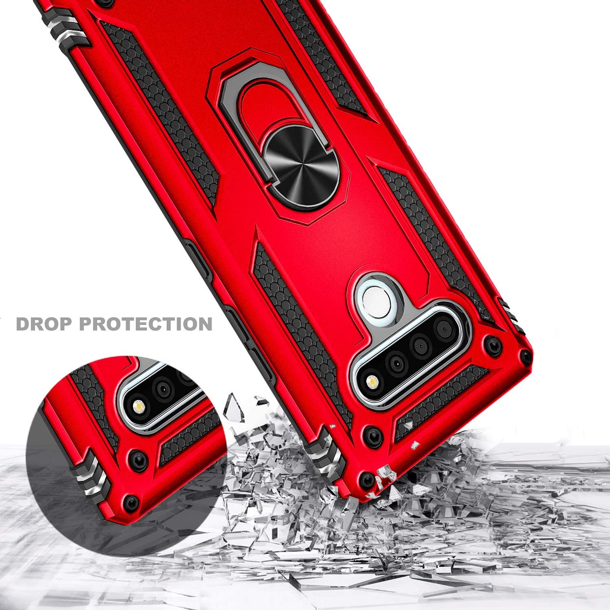 Para LG K22 5G, LG K32 5G Estuche Magnético Anillo Soporte Híbrido Resistente Cubierta - Imagen 36 de 40