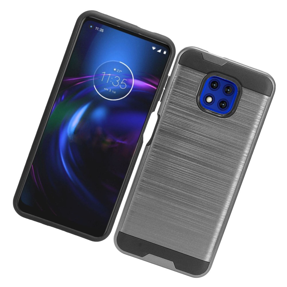 Für Motorola Moto G Power 2021 Hülle Brushed Textur Hybrid PC & TPU Robust Cover - Bild 34 von 65