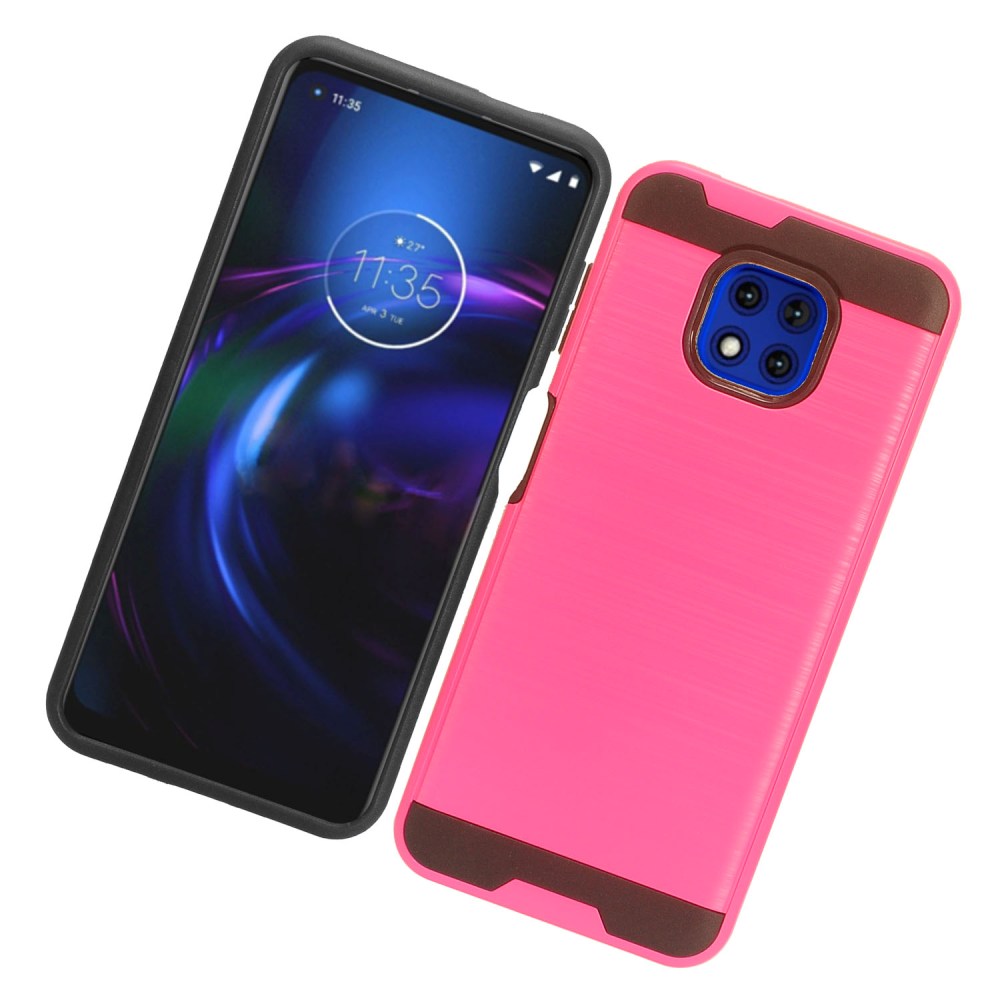 Für Motorola Moto G Power 2021 Hülle Brushed Textur Hybrid PC & TPU Robust Cover - Bild 42 von 65