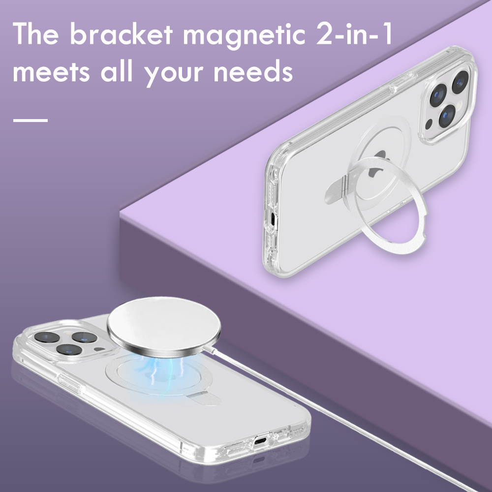 For Apple iPhone 15 Plus MagSafe Compatible Circle Stand Invisible Case Cover - Picture 19 of 39