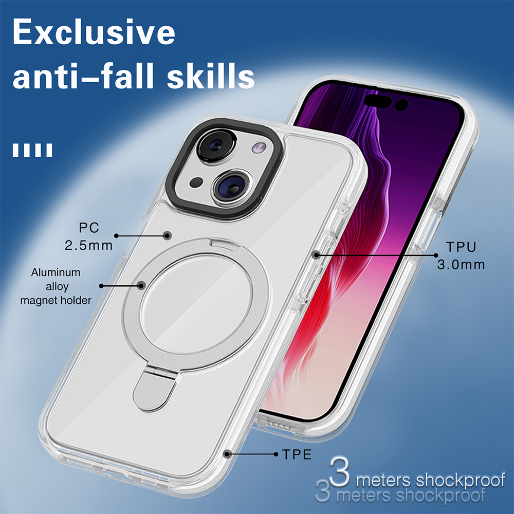 For Apple iPhone 15 Plus MagSafe Compatible Circle Stand Invisible Case Cover - Picture 34 of 39