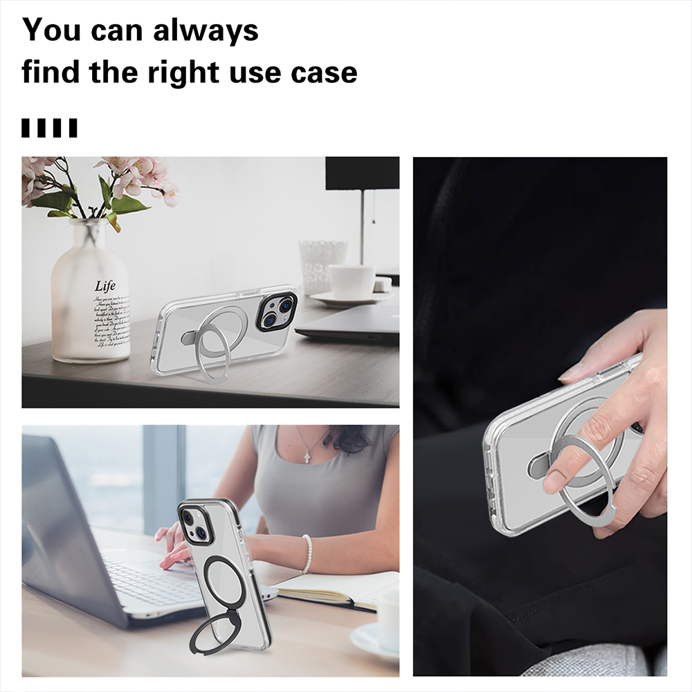 For Apple iPhone 15 Plus MagSafe Compatible Circle Stand Invisible Case Cover - Picture 38 of 39
