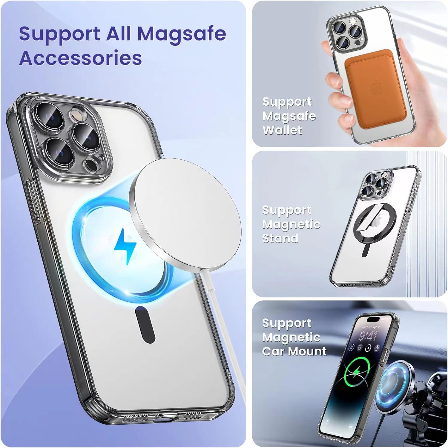 For Apple iPhone 15 Plus Hard Back TPU Frame Compatible with MagSafe Case Cover - Picture 15 of 48