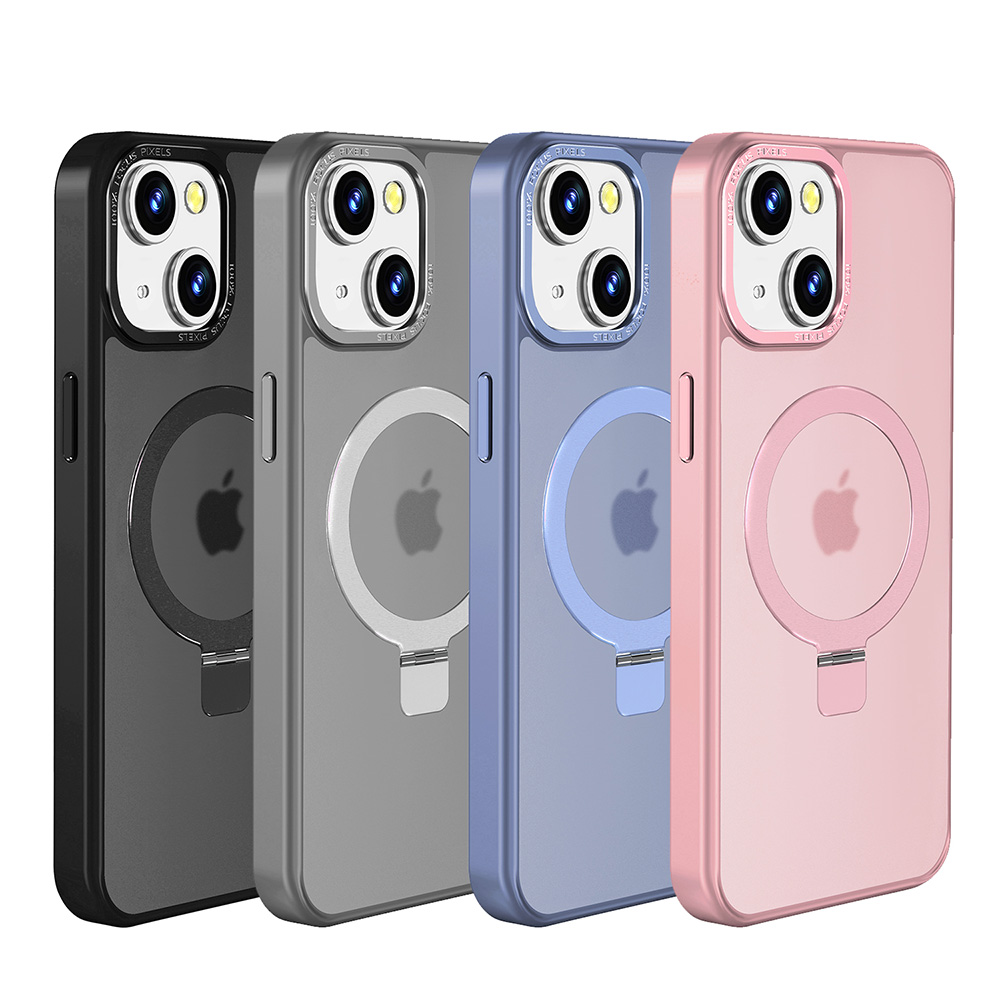 Für iPhone 15 Pro Max unsichtbarer Ständer Magnetkreis Hybrid mattierte Hülle Cover - Bild 24 von 31