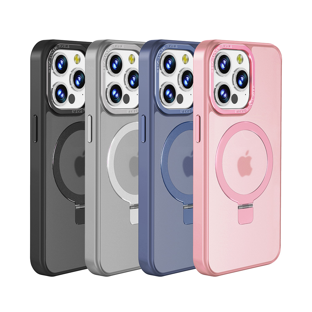 Für iPhone 15 Pro Max unsichtbarer Ständer Magnetkreis Hybrid mattierte Hülle Cover - Bild 27 von 31