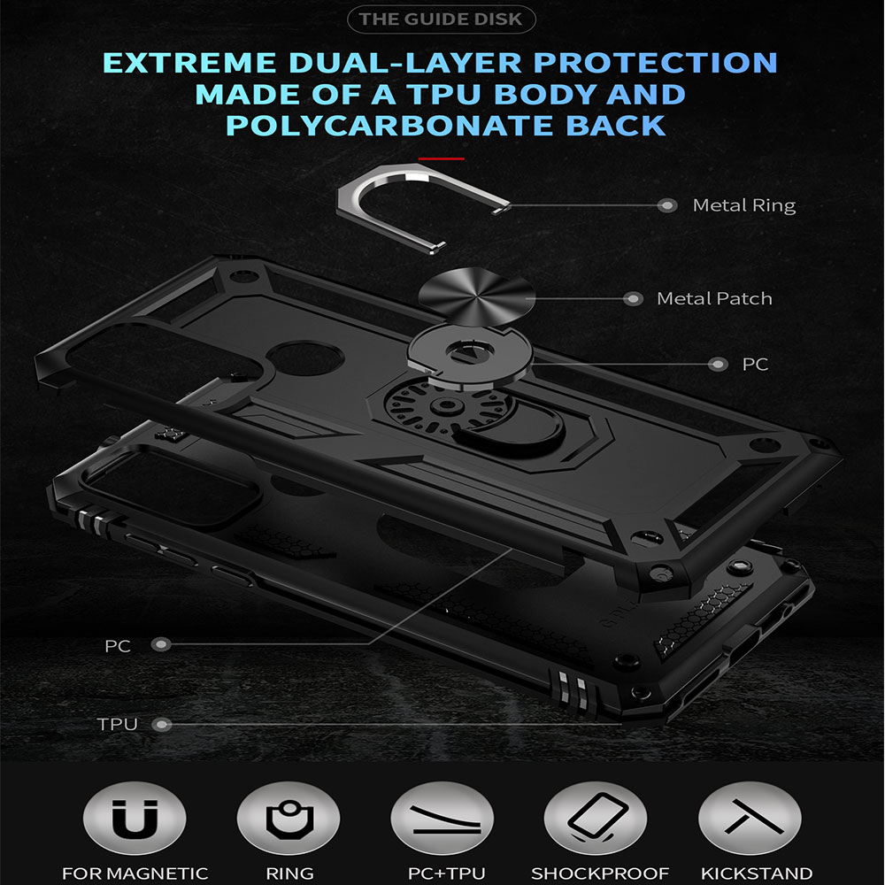 Funda protectora híbrida blindada de alta resistencia con soporte anillo para Motorola Moto G Play 2023 - Imagen 14 de 36