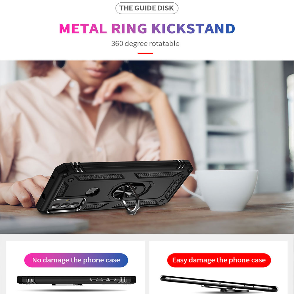 Funda protectora híbrida blindada de alta resistencia con soporte anillo para Motorola Moto G Play 2023 - Imagen 17 de 36