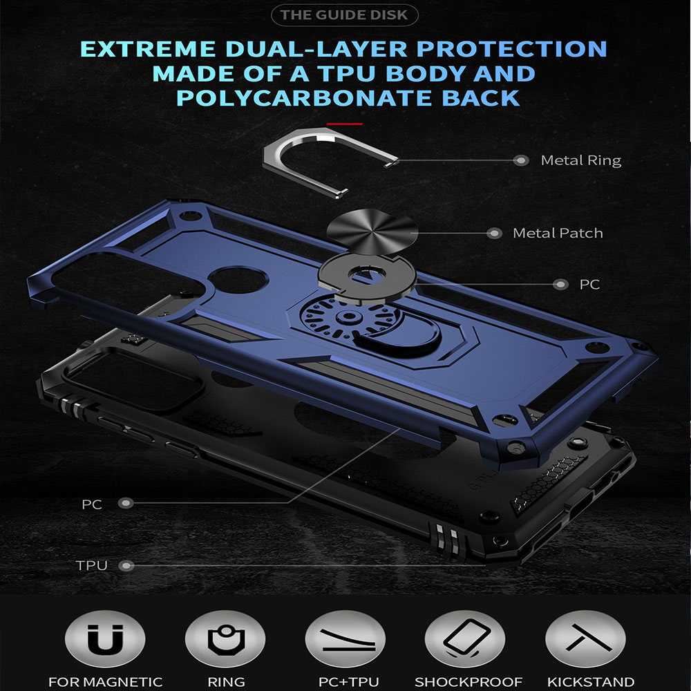 Funda protectora híbrida blindada de alta resistencia con soporte anillo para Motorola Moto G Play 2023 - Imagen 32 de 36