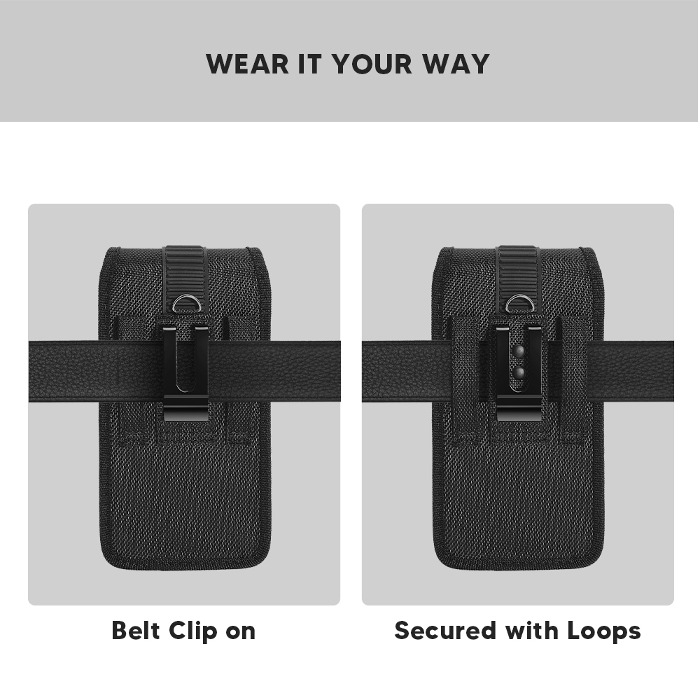 Funda Universal Vertical Bolsa con Clip de Cinturón Gancho Empuñadura Frontal con Ranura para Tarjeta - Imagen 7 de 8