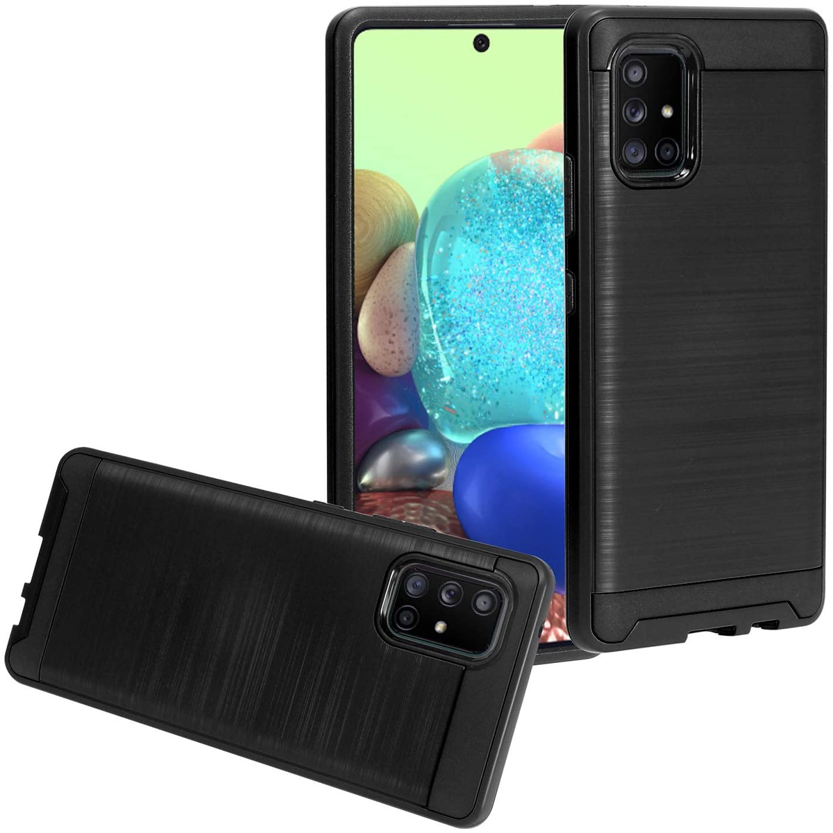 For Samsung Galaxy A03S Brushed Texture Hybrid Dual Layer Hard PC TPU Case Cover - Picture 12 of 28