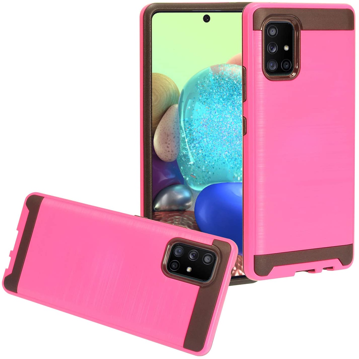 For Samsung Galaxy A03S Brushed Texture Hybrid Dual Layer Hard PC TPU Case Cover - Picture 25 of 28