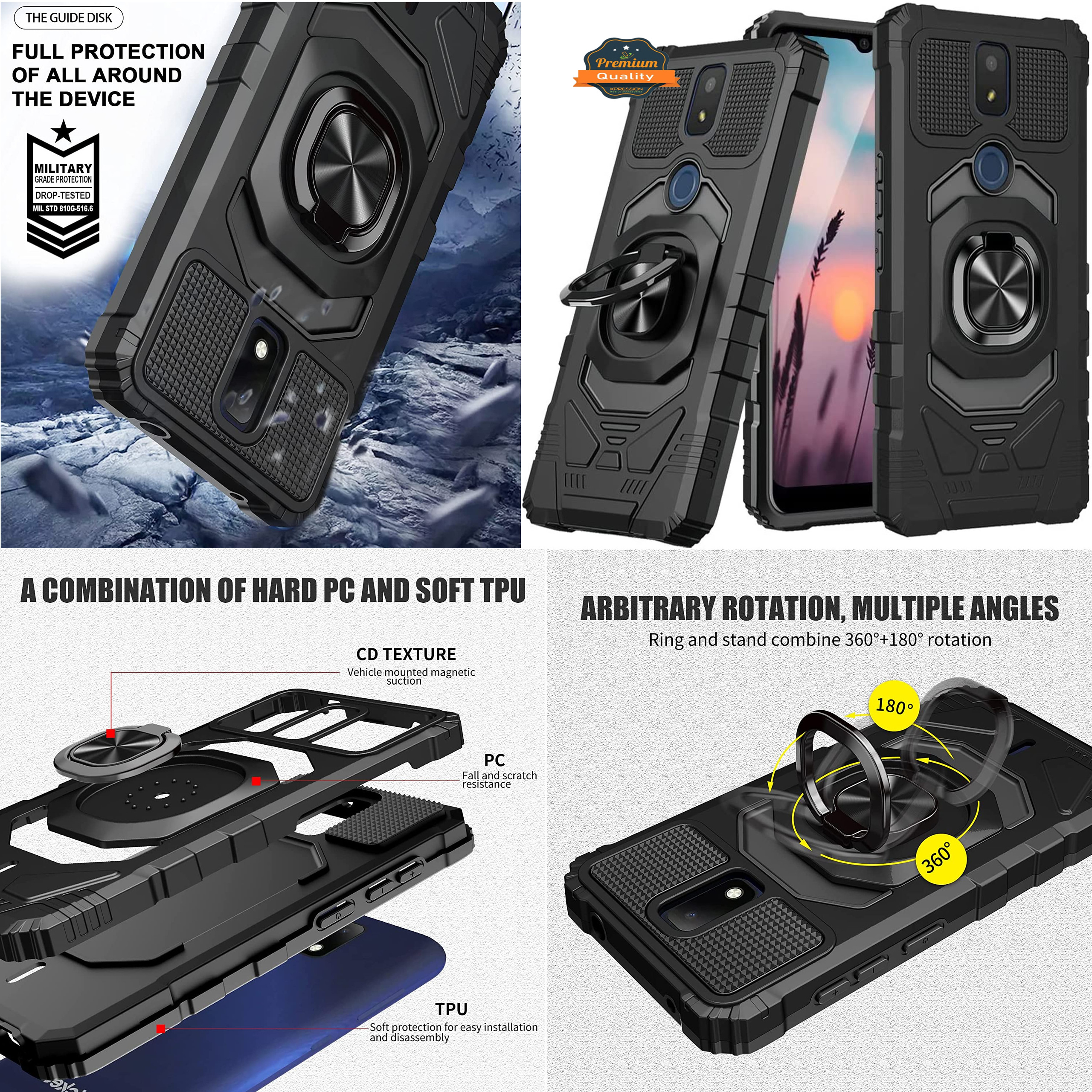 For TCL 30 T /T603 Stand 2in1 Ring Holder Kickstand Hybrid Armor TPU Case Cover - Picture 11 of 30