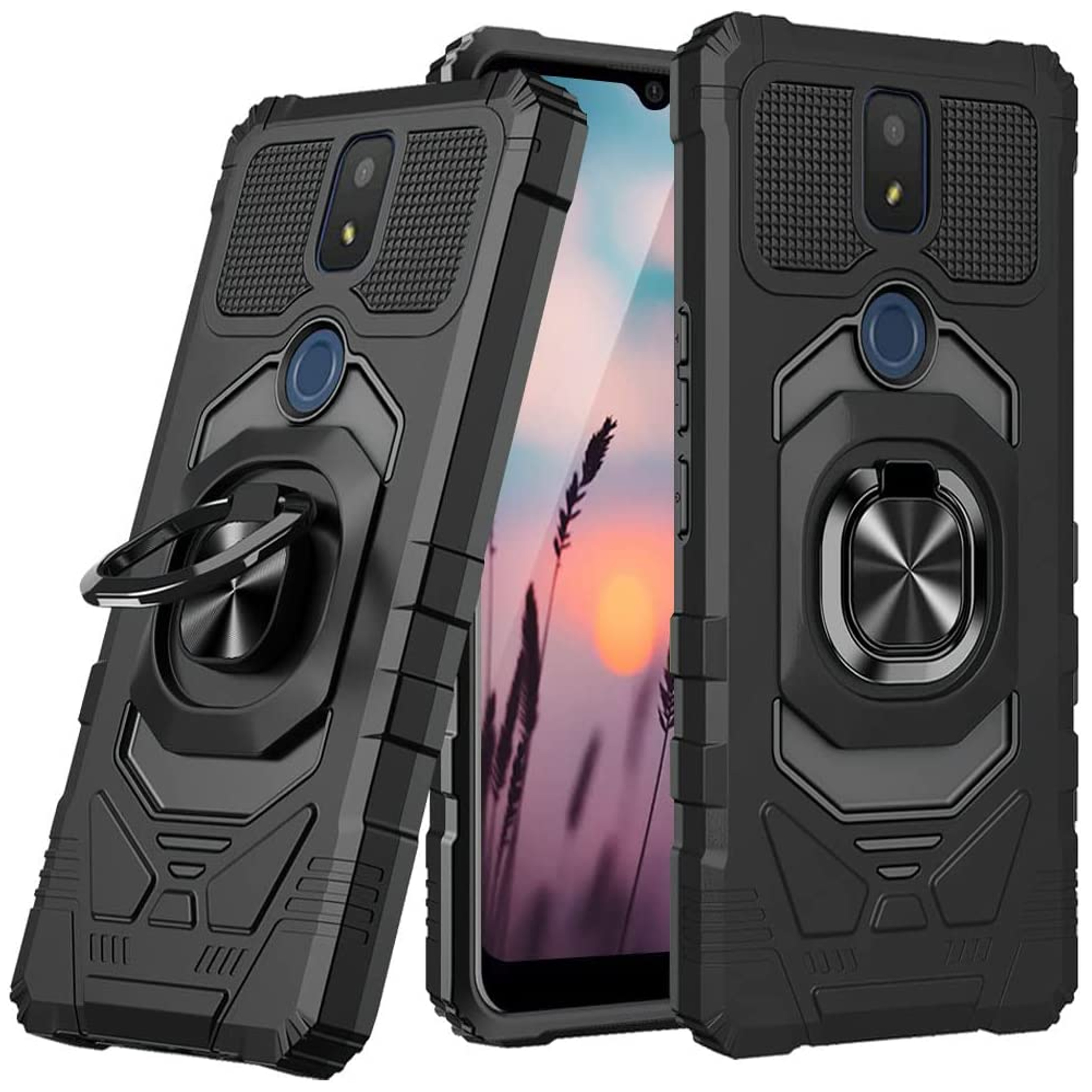 For TCL 30 T /T603 Stand 2in1 Ring Holder Kickstand Hybrid Armor TPU Case Cover - Picture 13 of 30