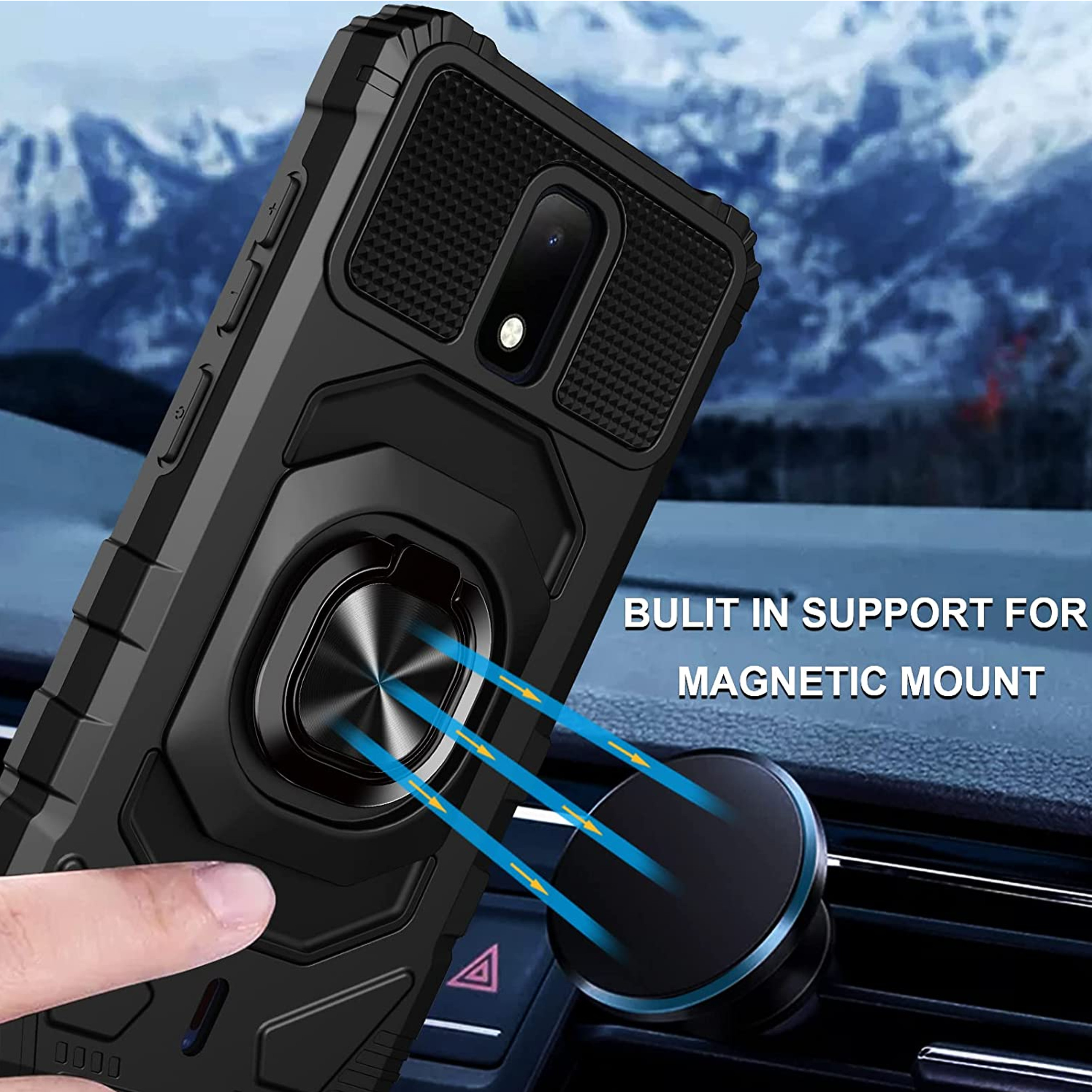 For TCL 30 T /T603 Stand 2in1 Ring Holder Kickstand Hybrid Armor TPU Case Cover - Picture 15 of 30