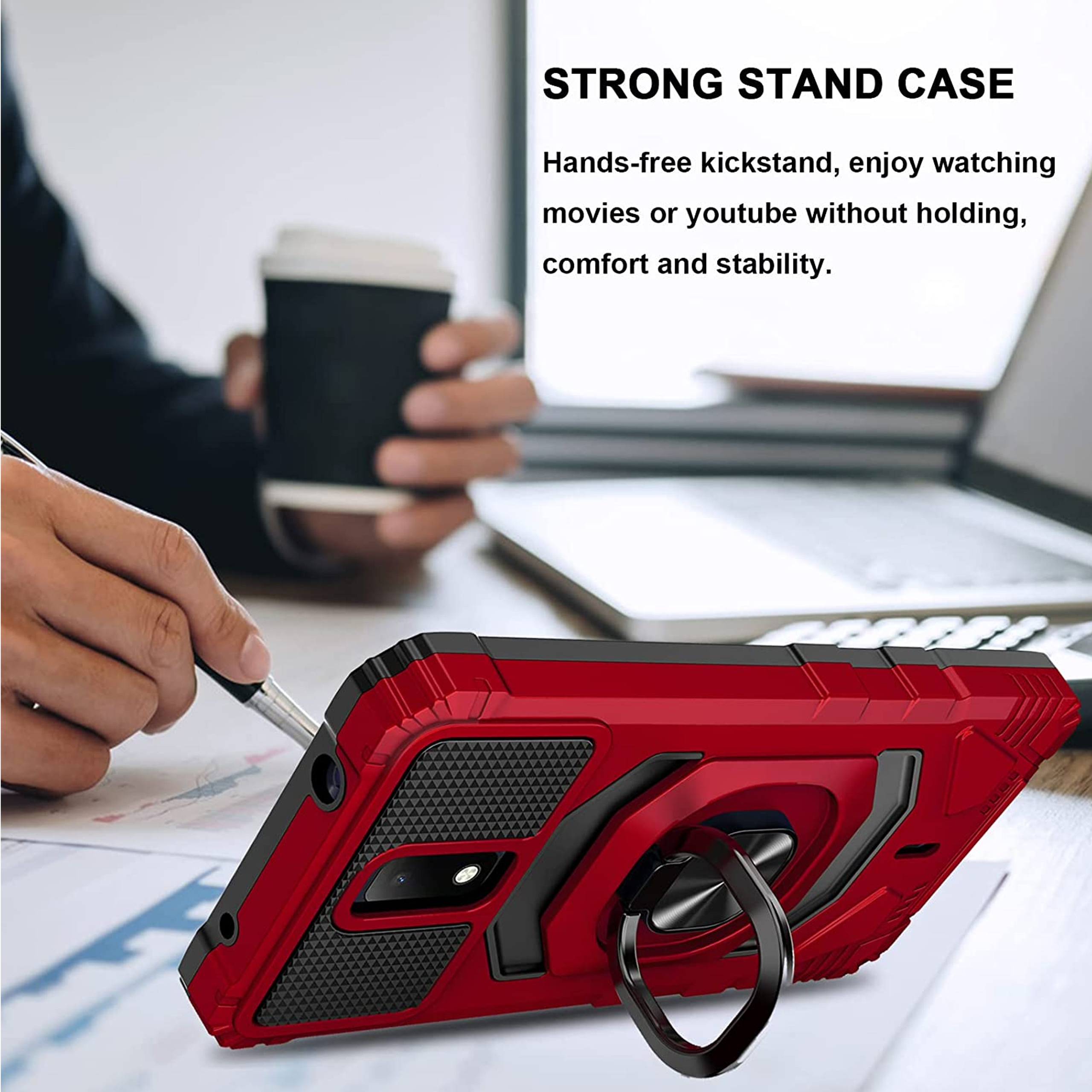 For TCL 30 T /T603 Stand 2in1 Ring Holder Kickstand Hybrid Armor TPU Case Cover - Picture 29 of 30
