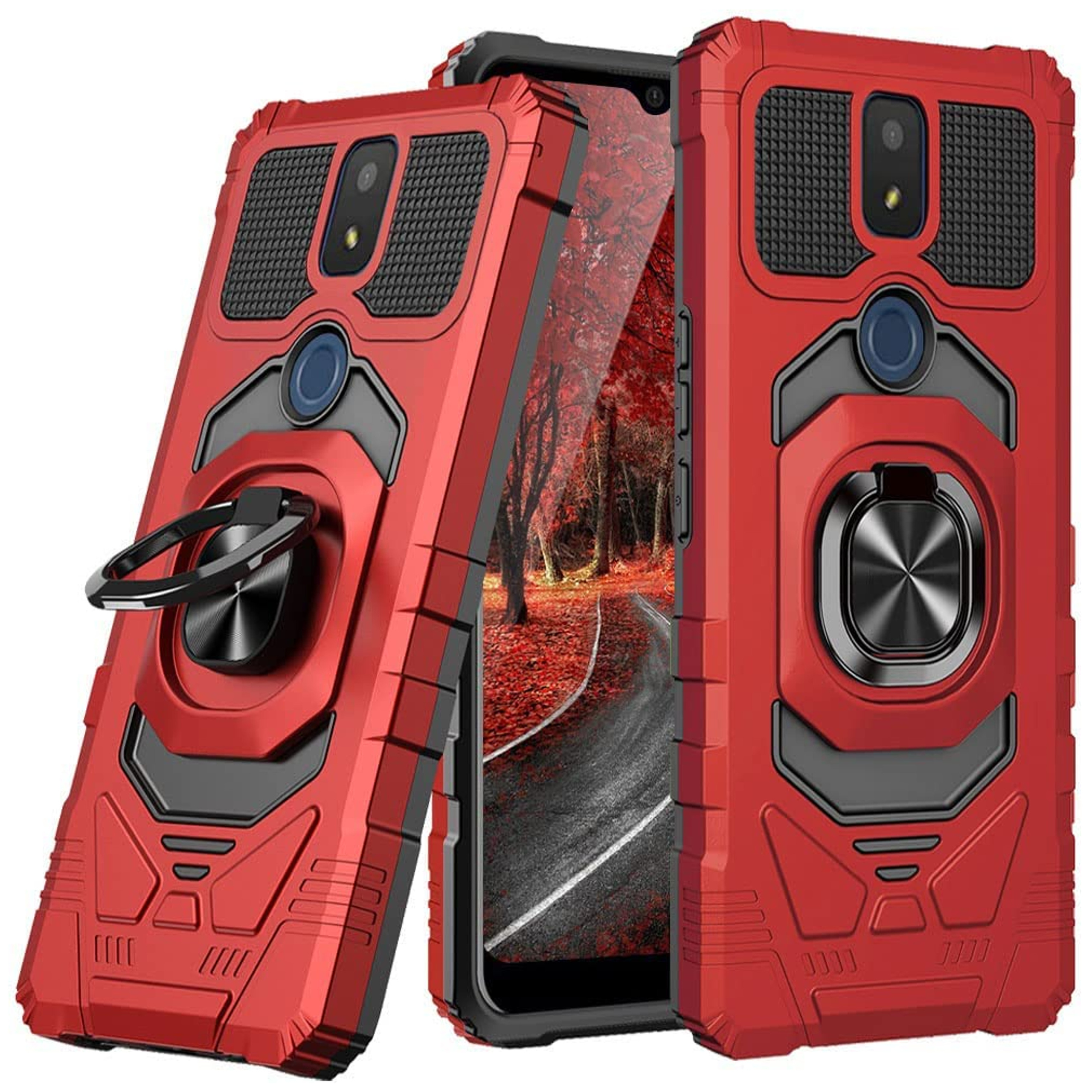 For TCL 30 T /T603 Stand 2in1 Ring Holder Kickstand Hybrid Armor TPU Case Cover - Picture 23 of 30