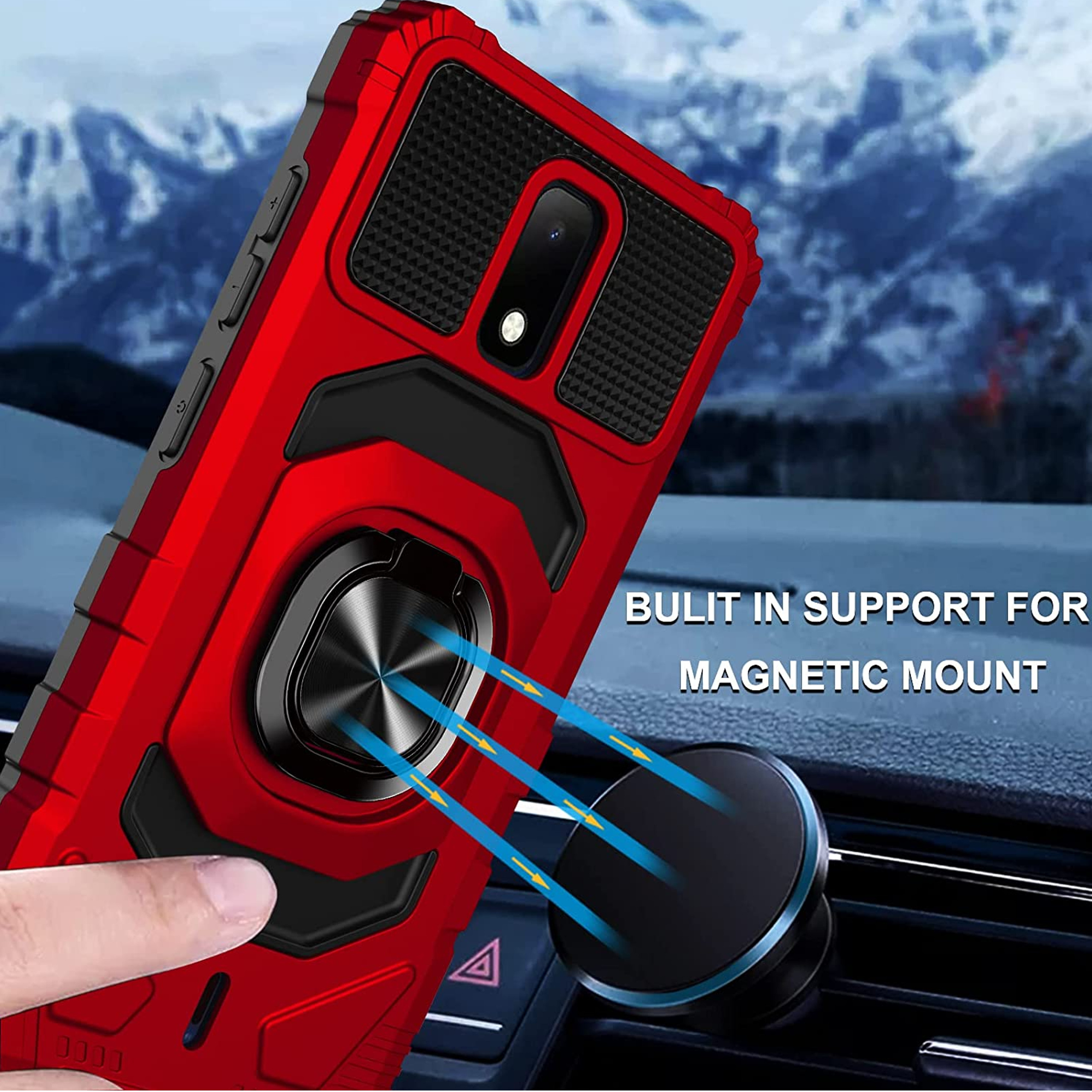 For TCL 30 T /T603 Stand 2in1 Ring Holder Kickstand Hybrid Armor TPU Case Cover - Picture 25 of 30