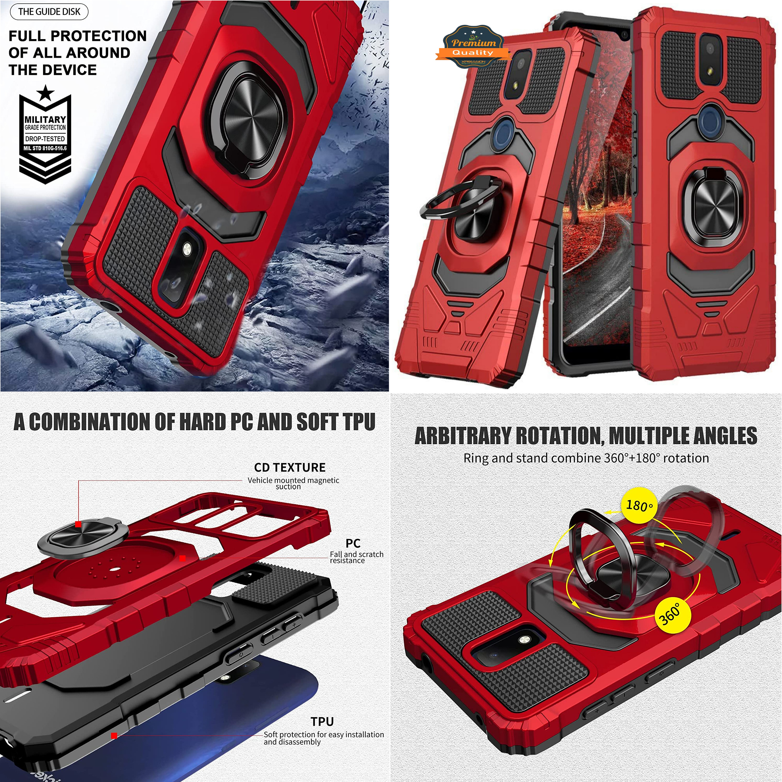 For TCL 30 T /T603 Stand 2in1 Ring Holder Kickstand Hybrid Armor TPU Case Cover - Picture 21 of 30