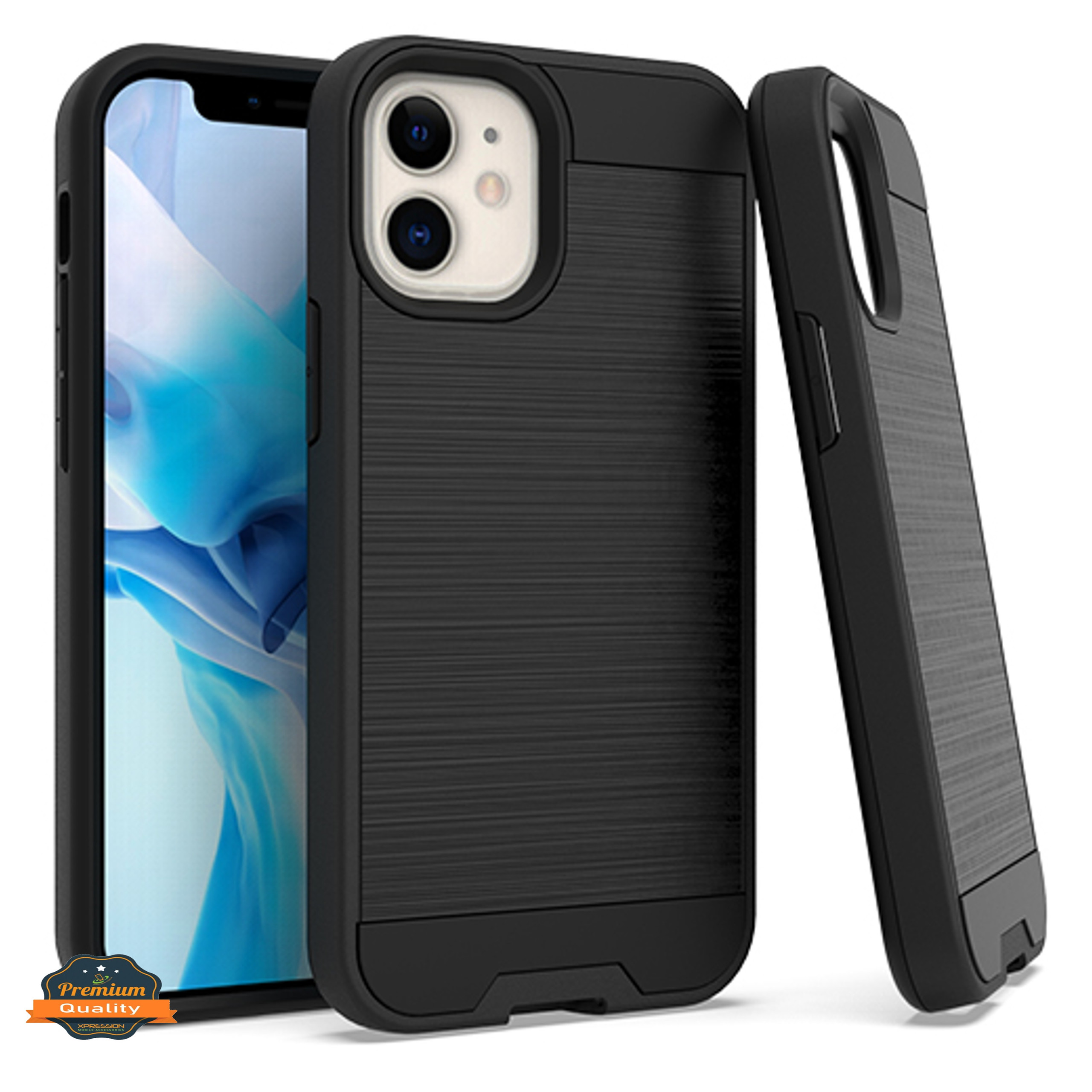 For Apple iPhone 15 Pro Max Hybrid Brushed Metal Rugged