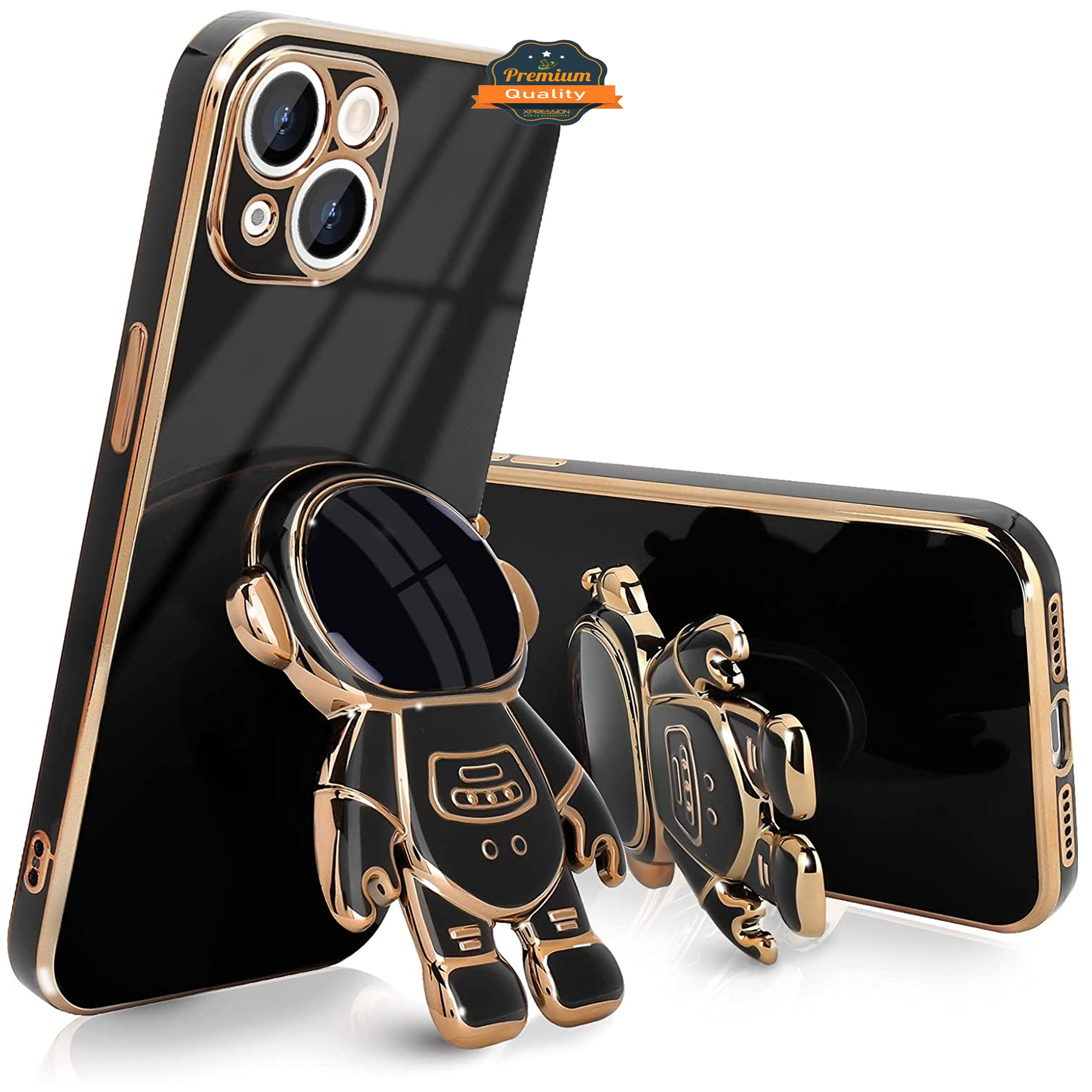 For Apple iPhone 15 Pro Astronaut Hidden Stand Holder Plating Hybrid Case Cover - Picture 14 of 44