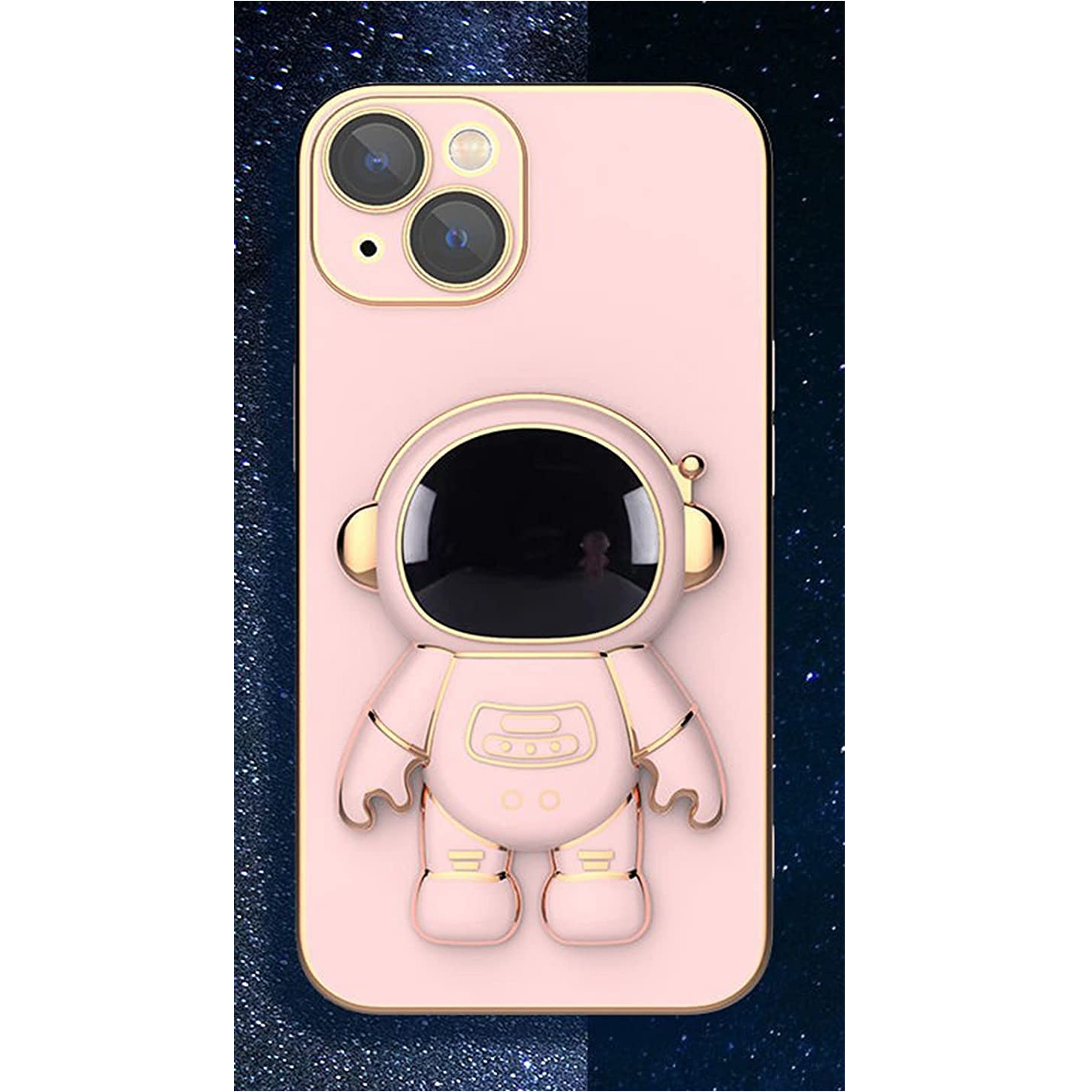 For Apple iPhone 15 Pro Astronaut Hidden Stand Holder Plating Hybrid Case Cover - Picture 30 of 44