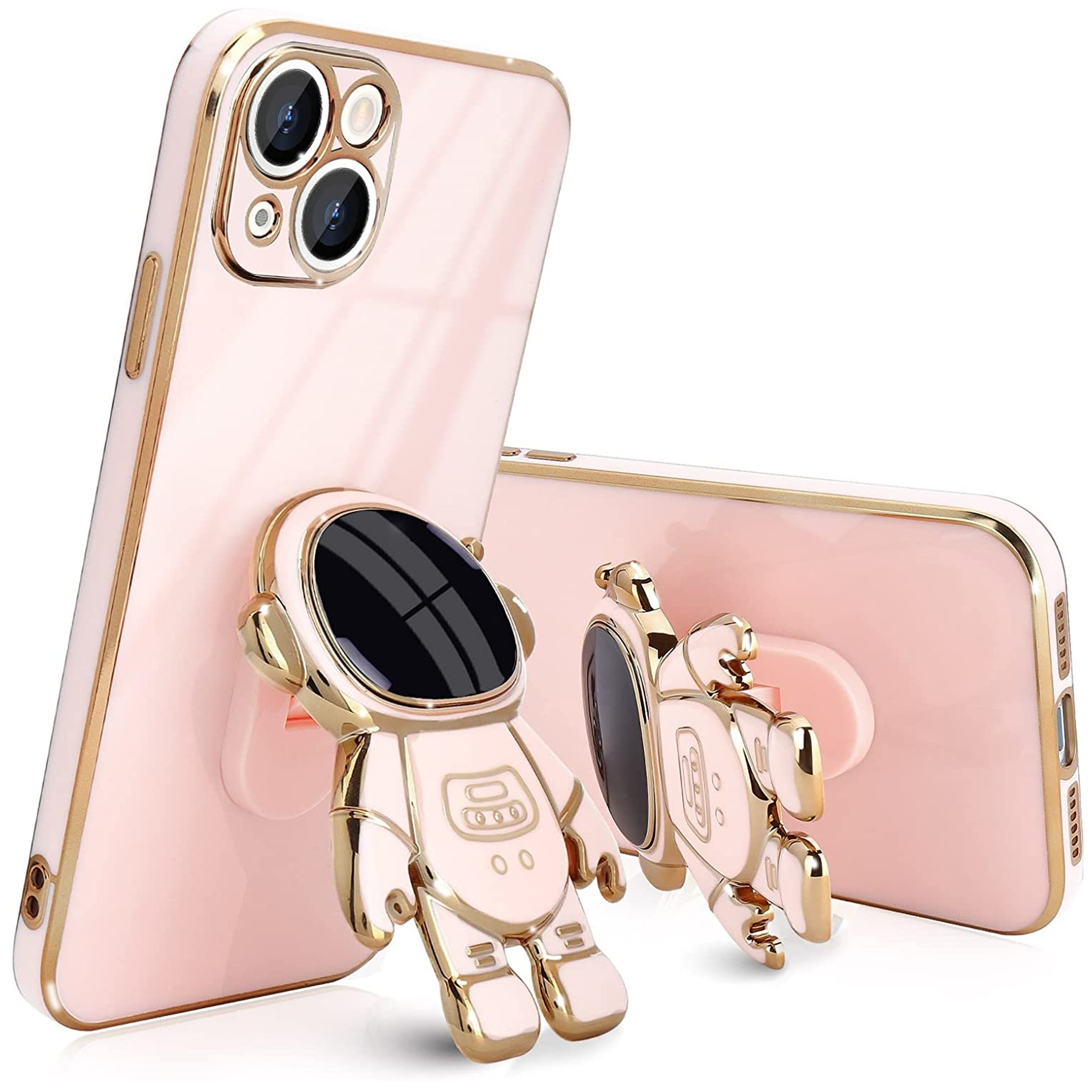 For Apple iPhone 15 Pro Astronaut Hidden Stand Holder Plating Hybrid Case Cover - Picture 31 of 44