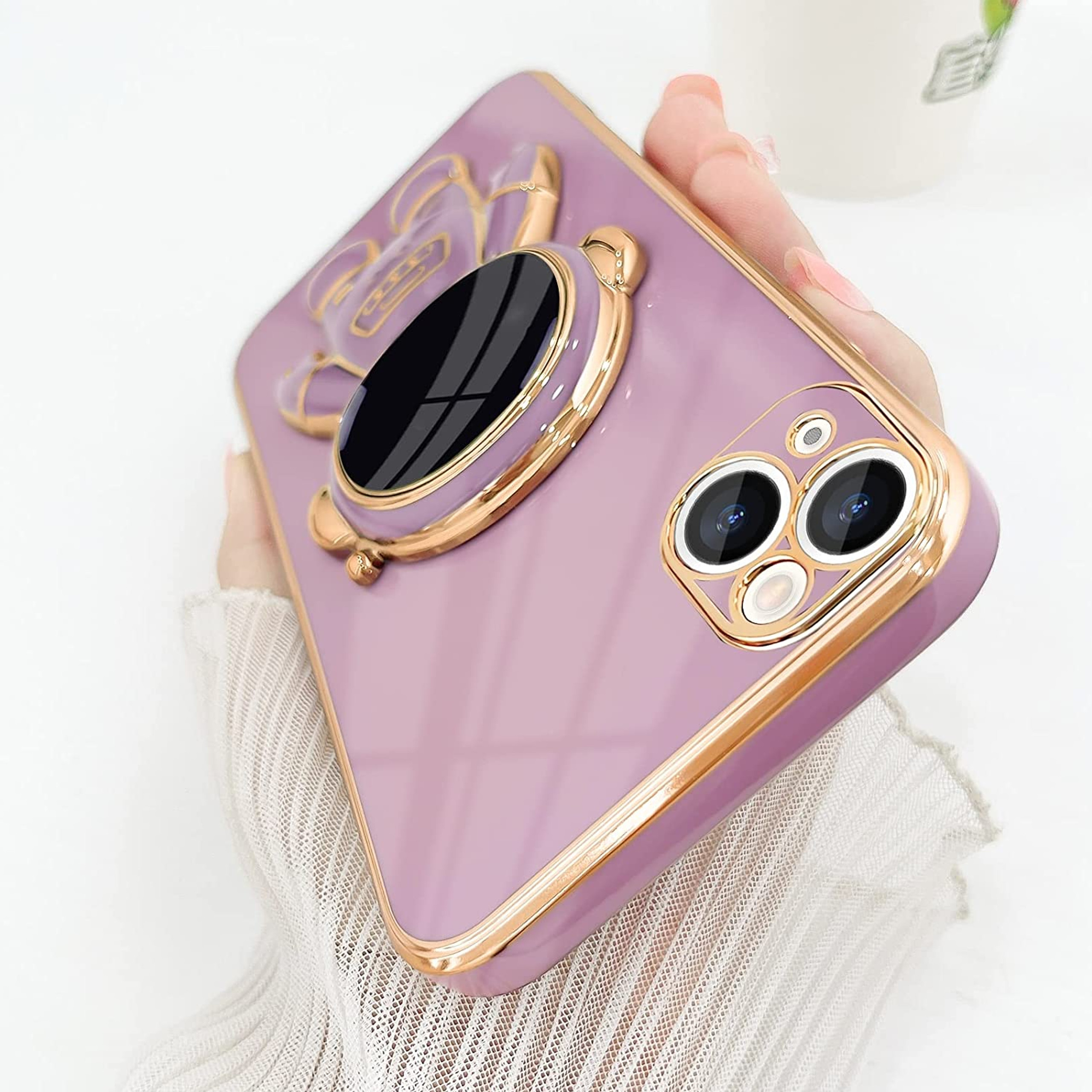 For Apple iPhone 15 Pro Astronaut Hidden Stand Holder Plating Hybrid Case Cover - Picture 39 of 44