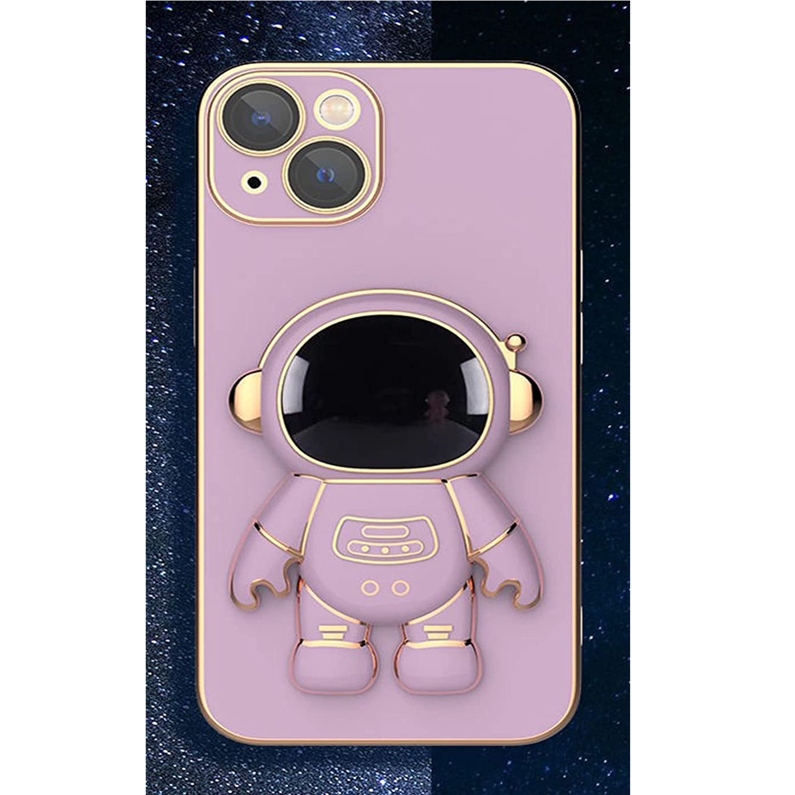 For Apple iPhone 15 Pro Astronaut Hidden Stand Holder Plating Hybrid Case Cover - Picture 41 of 44