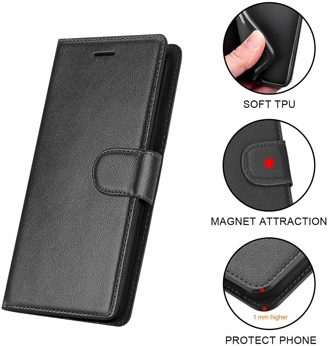 For Apple iPhone 16 Pro Wallet Leather Pouch with Card Slots Pocket Case Cover - Picture 13 of 25