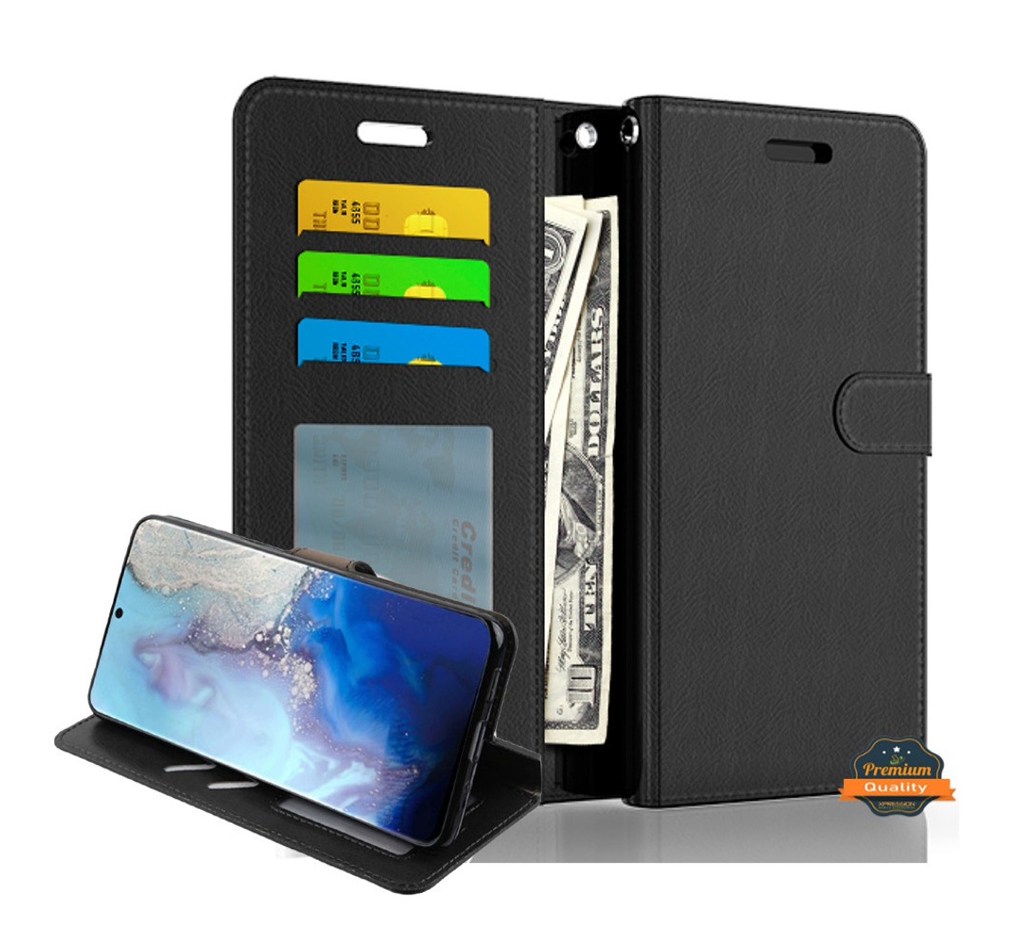 For Apple iPhone 16 Pro Wallet Leather Pouch with Card Slots Pocket Case Cover - Picture 10 of 25